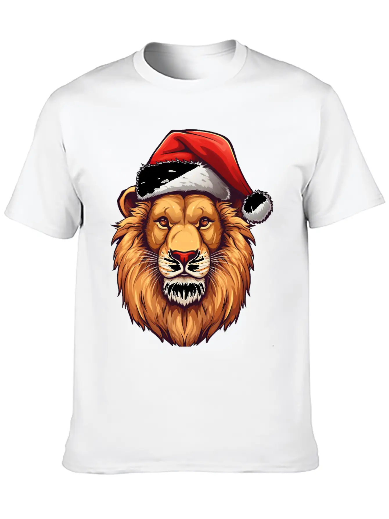 Lion Christmas Stylish Everyday T-Shirt – Unisex Basic Cotton Tee