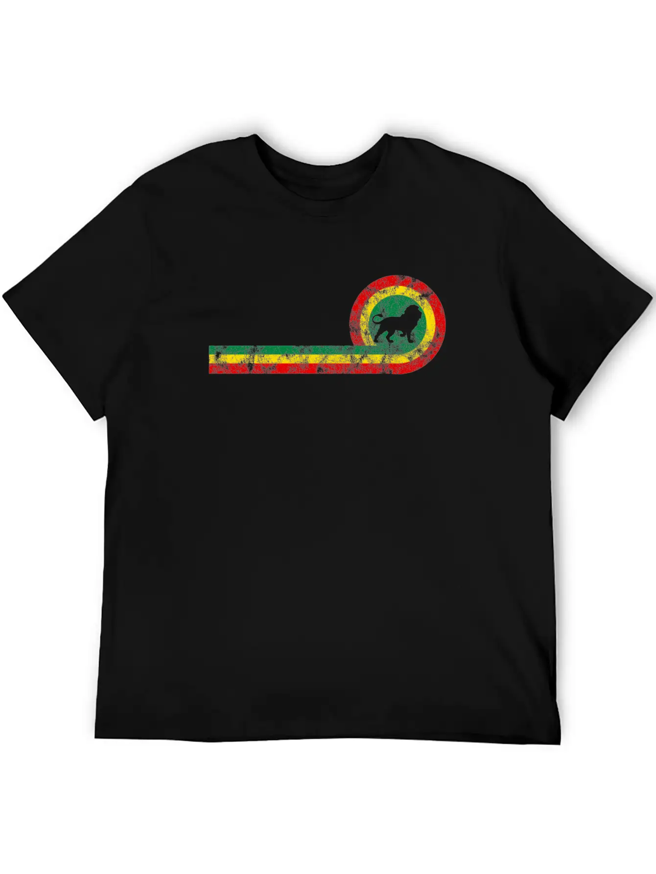 Lion Of Judah On Rastafarian Flag For Rasta And Stylish Everyday T-Shirt – Unisex Basic Cotton Tee