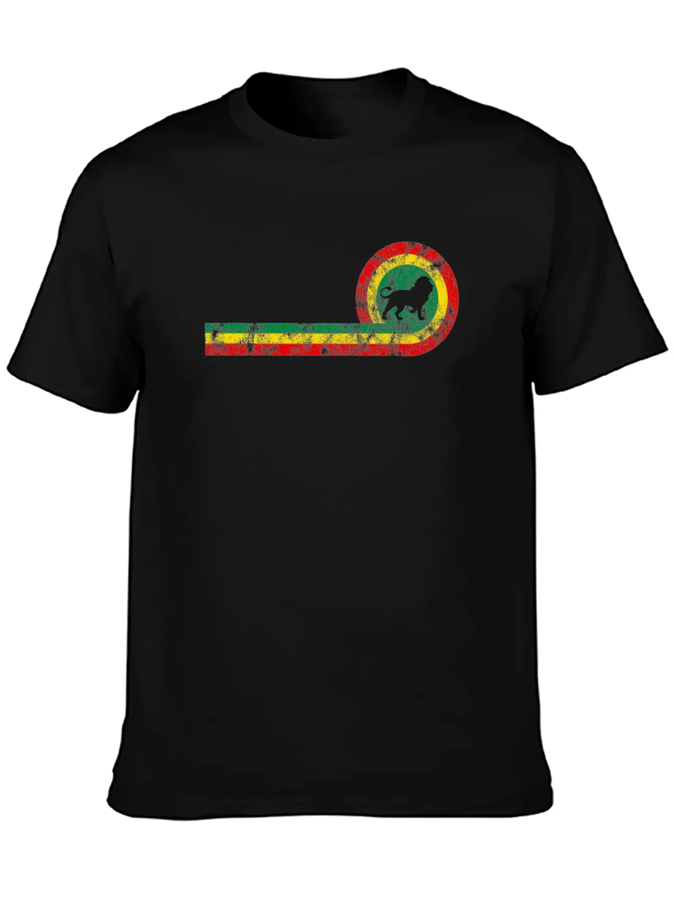 Lion Of Judah On Rastafarian Flag For Rasta And Stylish Everyday T-Shirt – Unisex Basic Cotton Tee