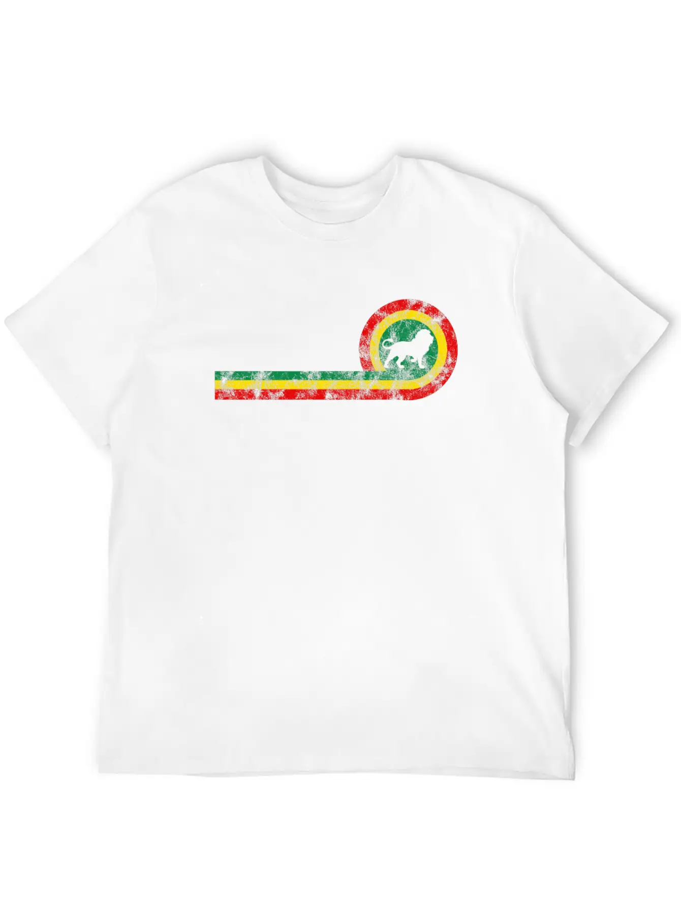 Lion Of Judah On Rastafarian Flag For Rasta And Stylish Everyday T-Shirt – Unisex Basic Cotton Tee