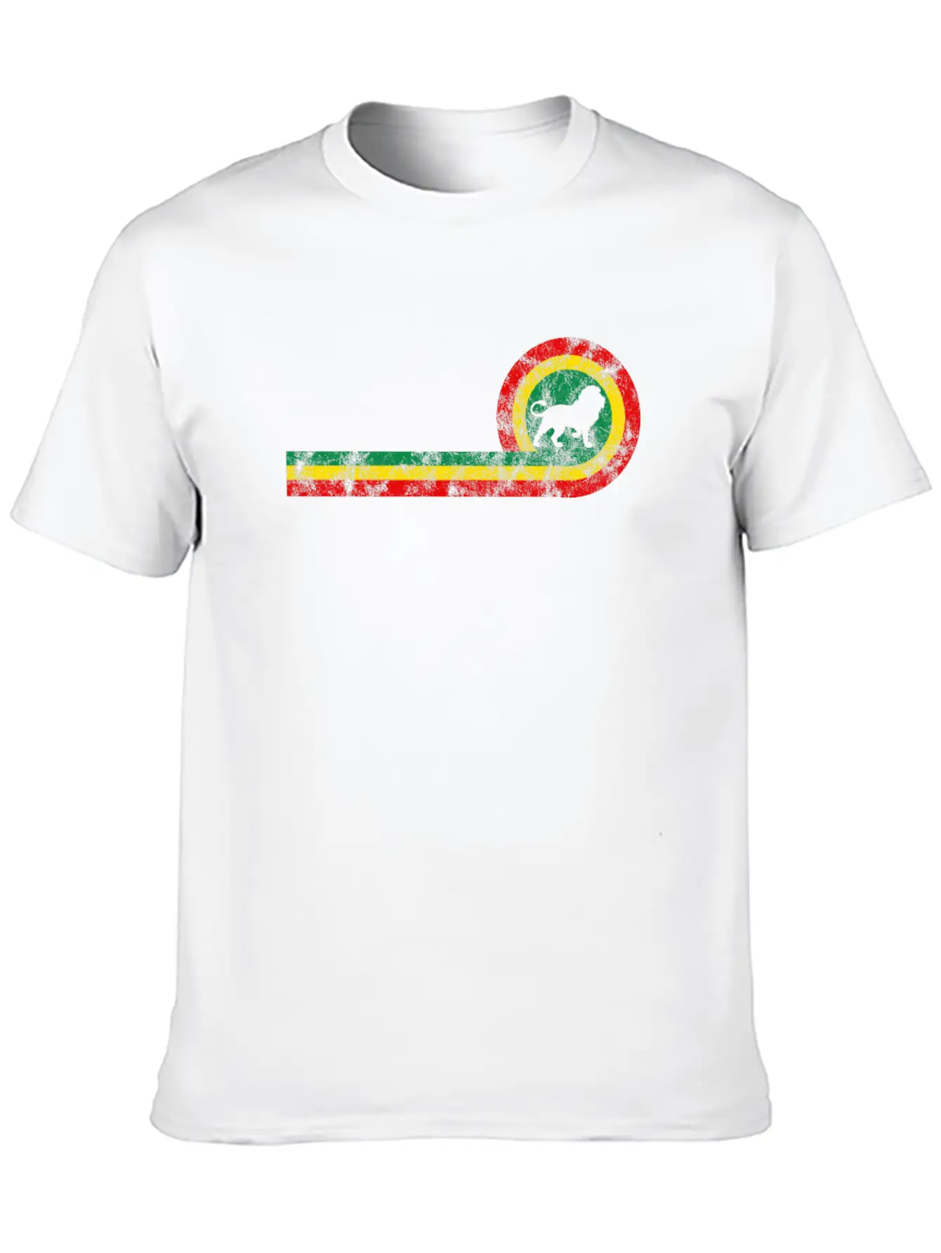 Lion Of Judah On Rastafarian Flag For Rasta And Stylish Everyday T-Shirt – Unisex Basic Cotton Tee