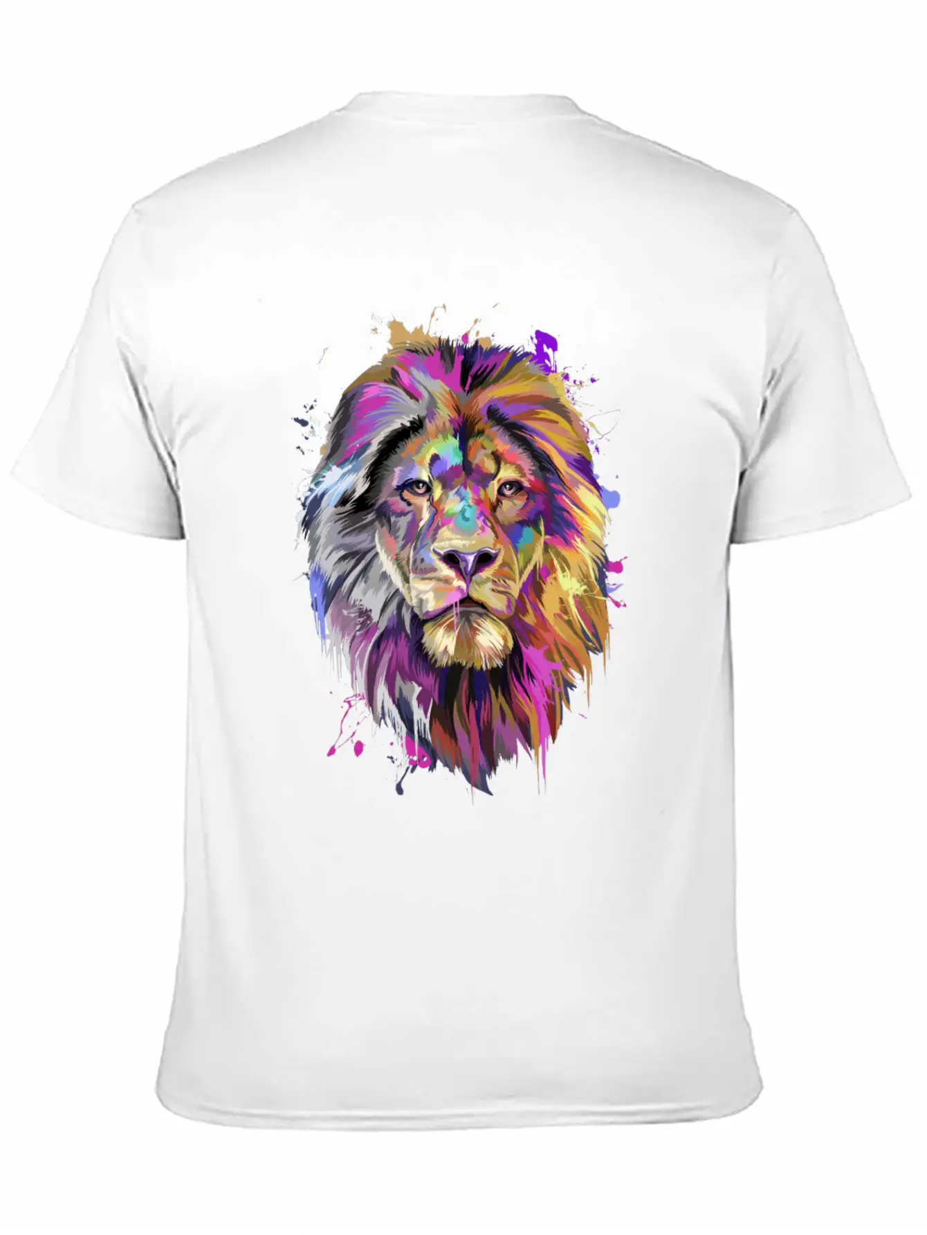 Lion Splash Art T-Shirt Stylish Everyday T-Shirt – Unisex Basic Cotton Tee