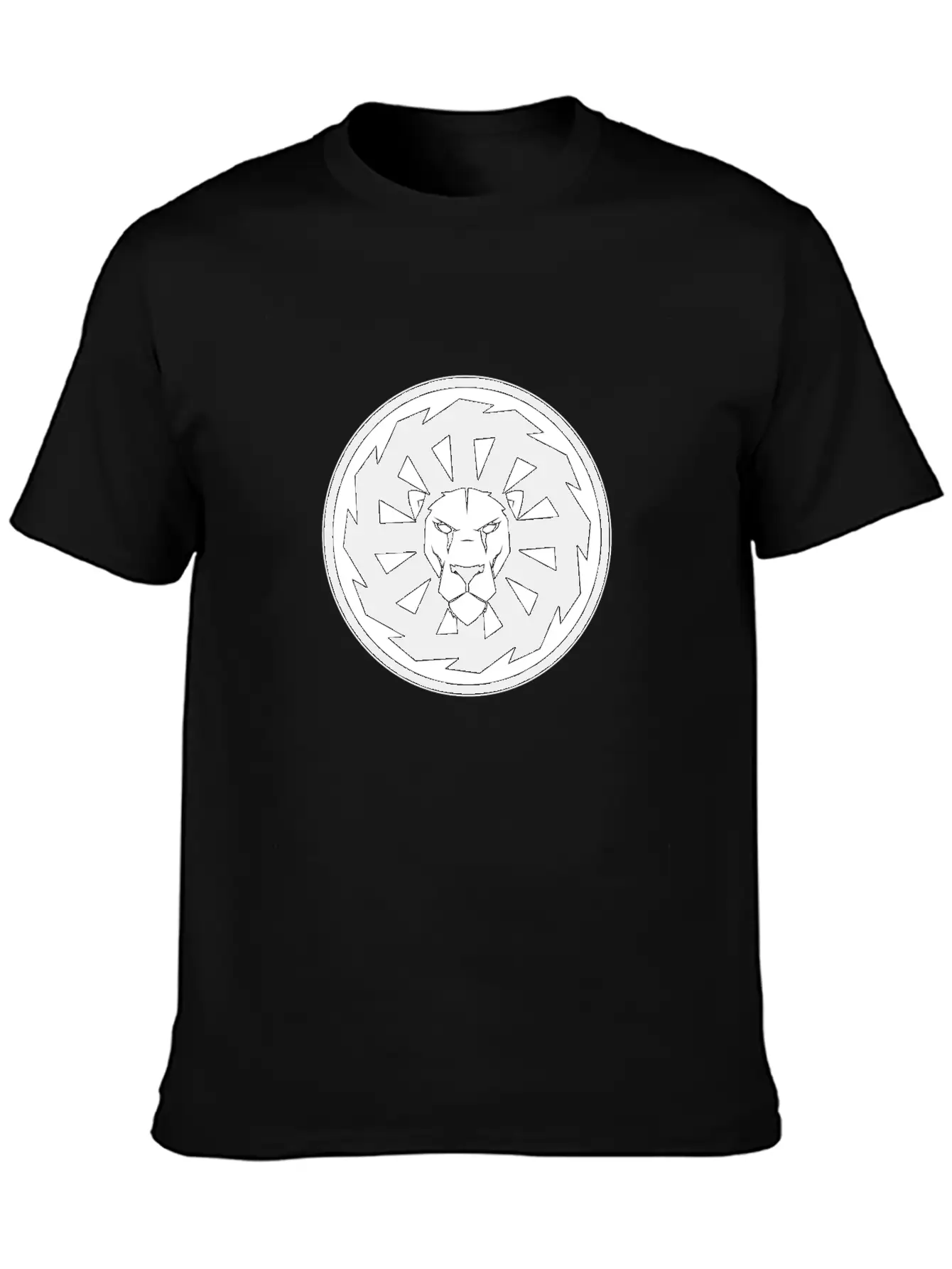 Lion Symbol Black Stylish Everyday T-Shirt – Unisex Basic Cotton Tee