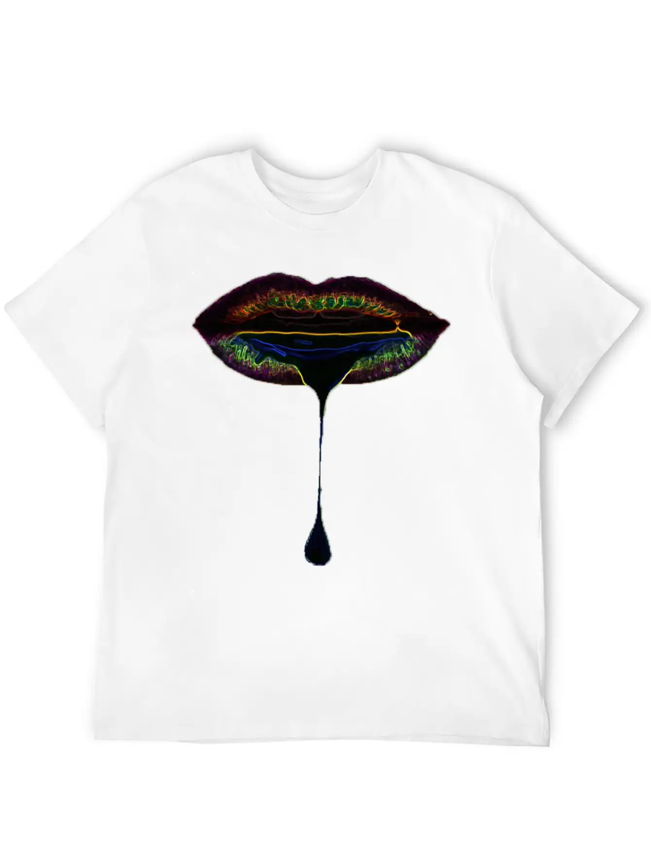Lip Drip Neon Stylish Everyday T-Shirt – Unisex Basic Cotton Tee