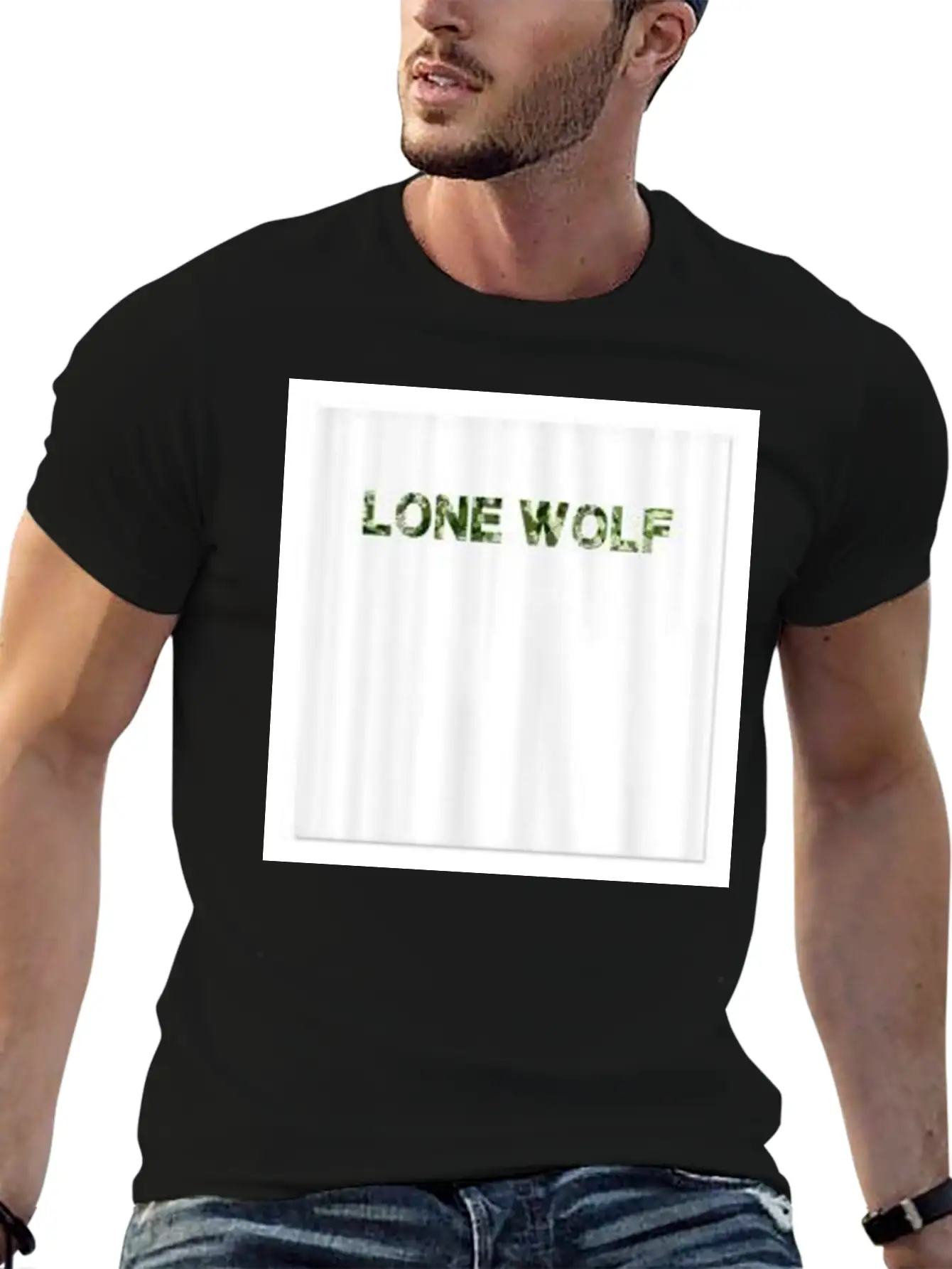 LONE WOLF (GREEN AN WHITE PRINT) Unisex Casual T-Shirt – Clean Design For Daily Comfort