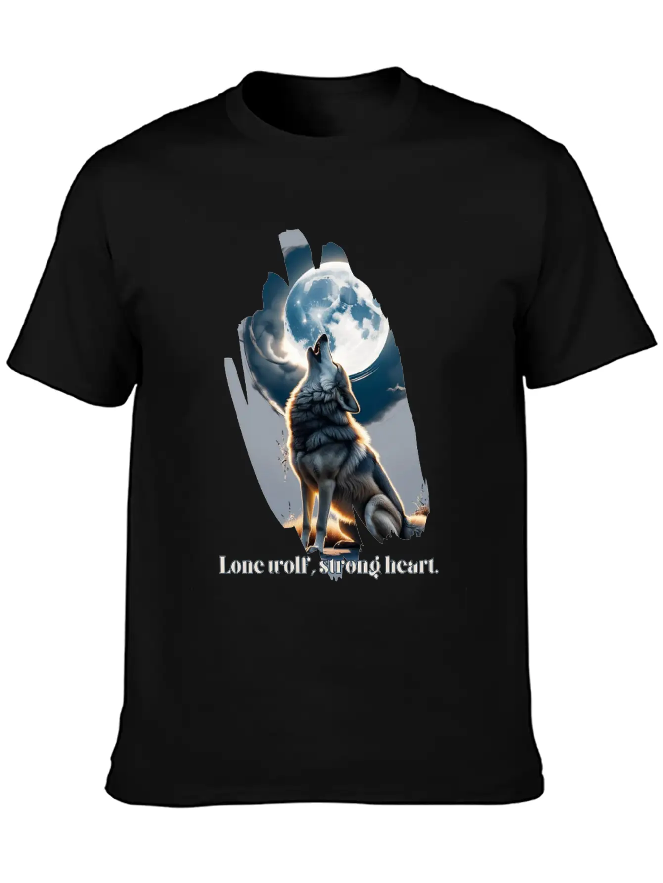 LONE WOLF, STRONG HEART Stylish Everyday T-Shirt – Unisex Basic Cotton Tee