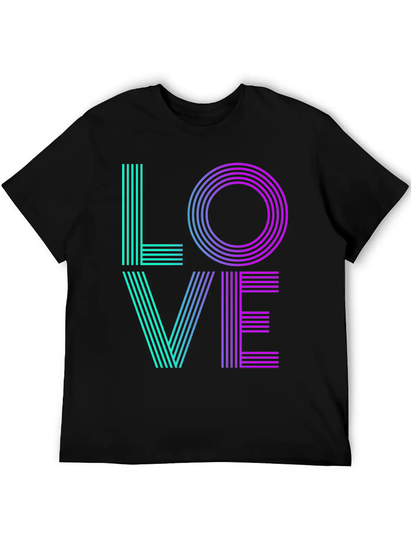 LOVE GRADIENT BLUE PURPLE Simple Everyday Graphic Tee – Lightweight Summer Wear