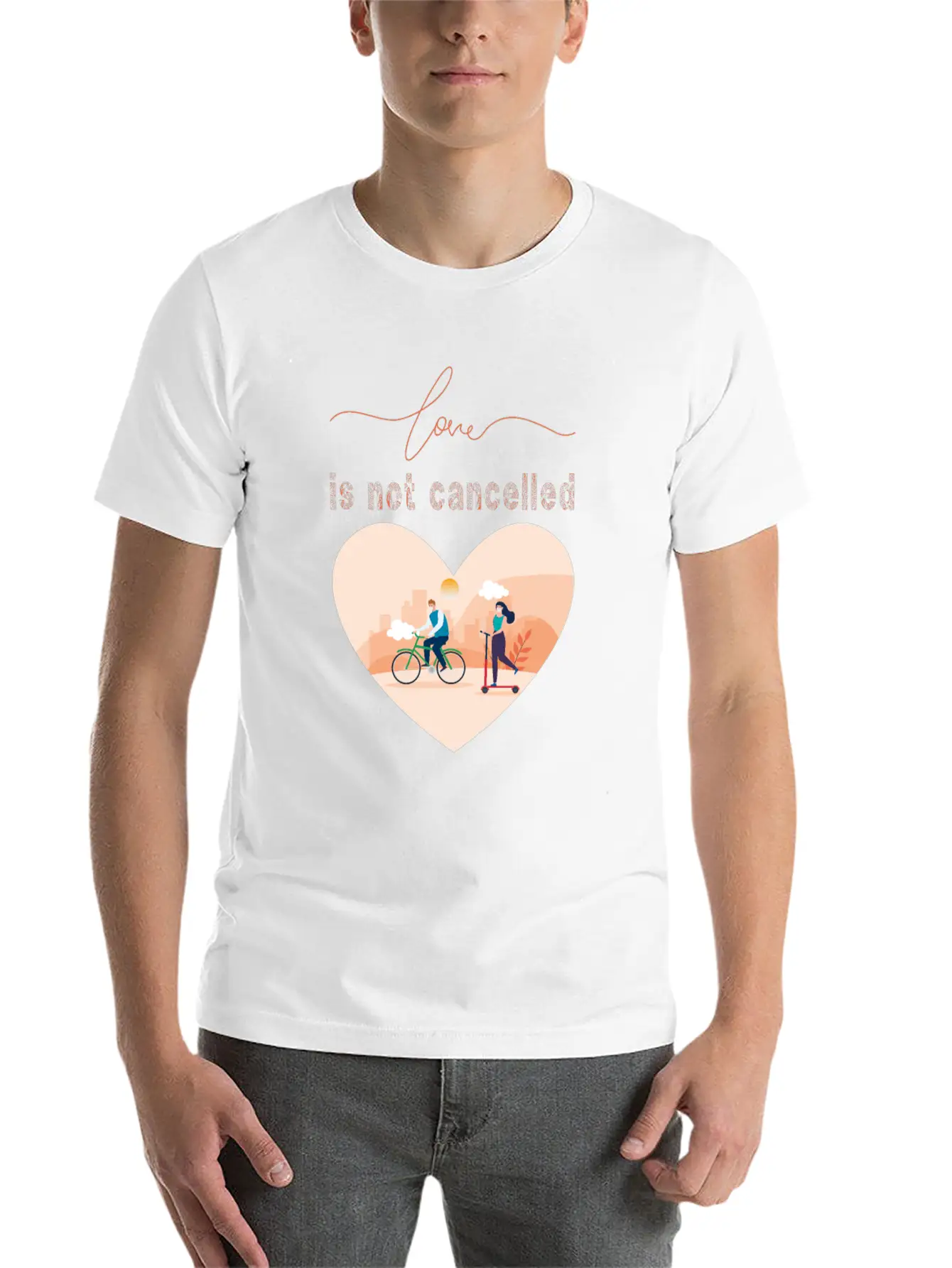 Love Is Not Cancelled, Minimal Design For Cyclists Classic Cotton Tee – Unisex Comfort For Any Season