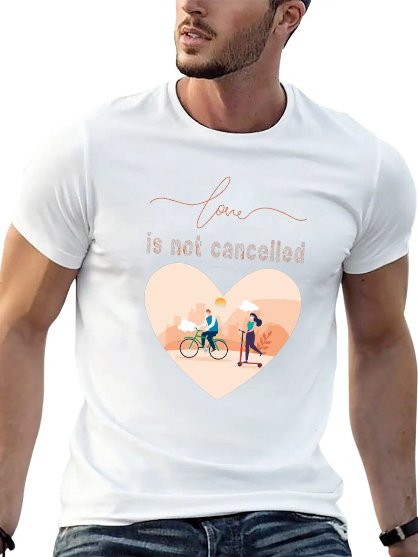 Love Is Not Cancelled, Minimal Design For Cyclists Classic Cotton Tee – Unisex Comfort For Any Season
