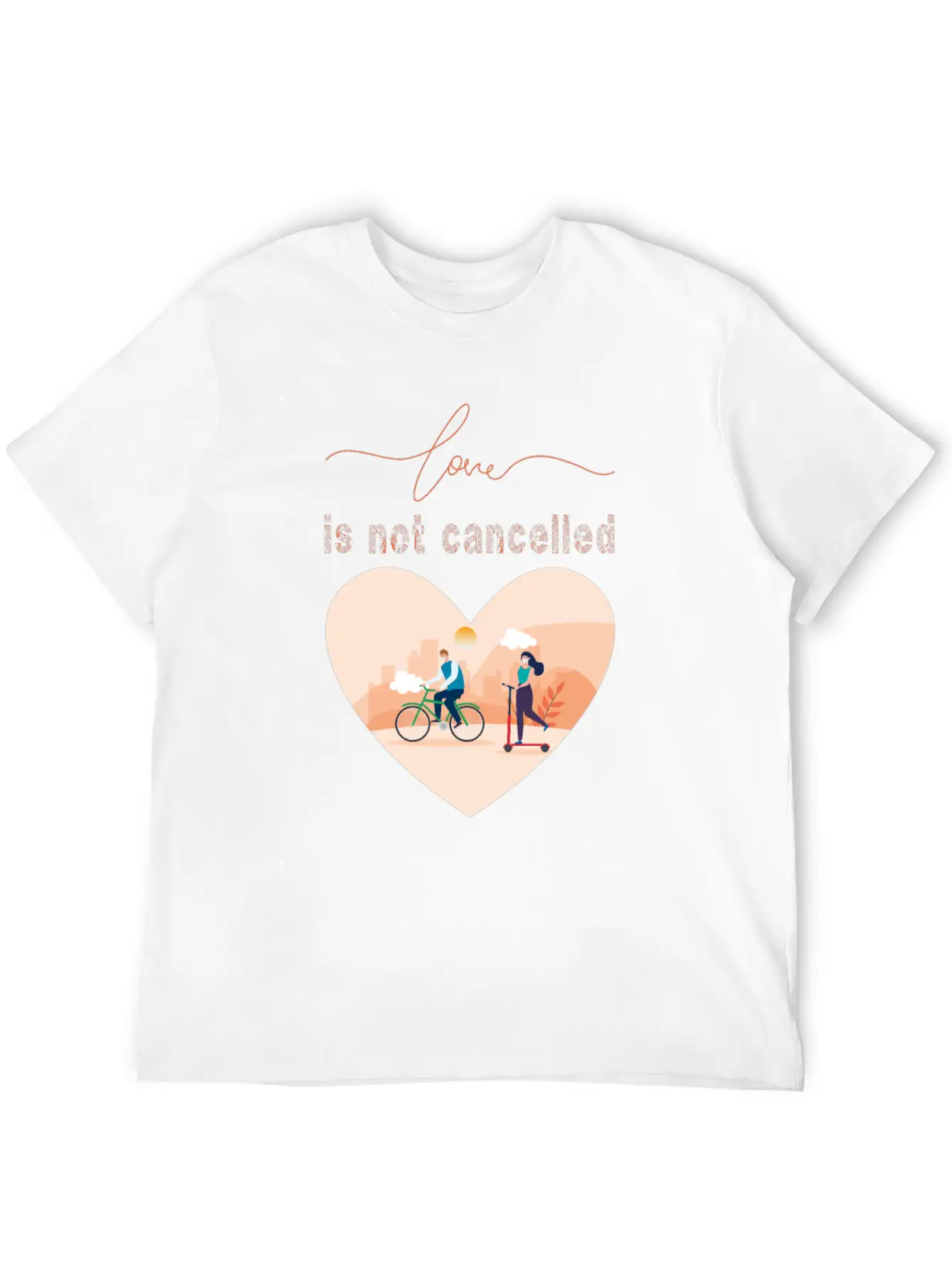 Love Is Not Cancelled, Minimal Design For Cyclists Classic Cotton Tee – Unisex Comfort For Any Season