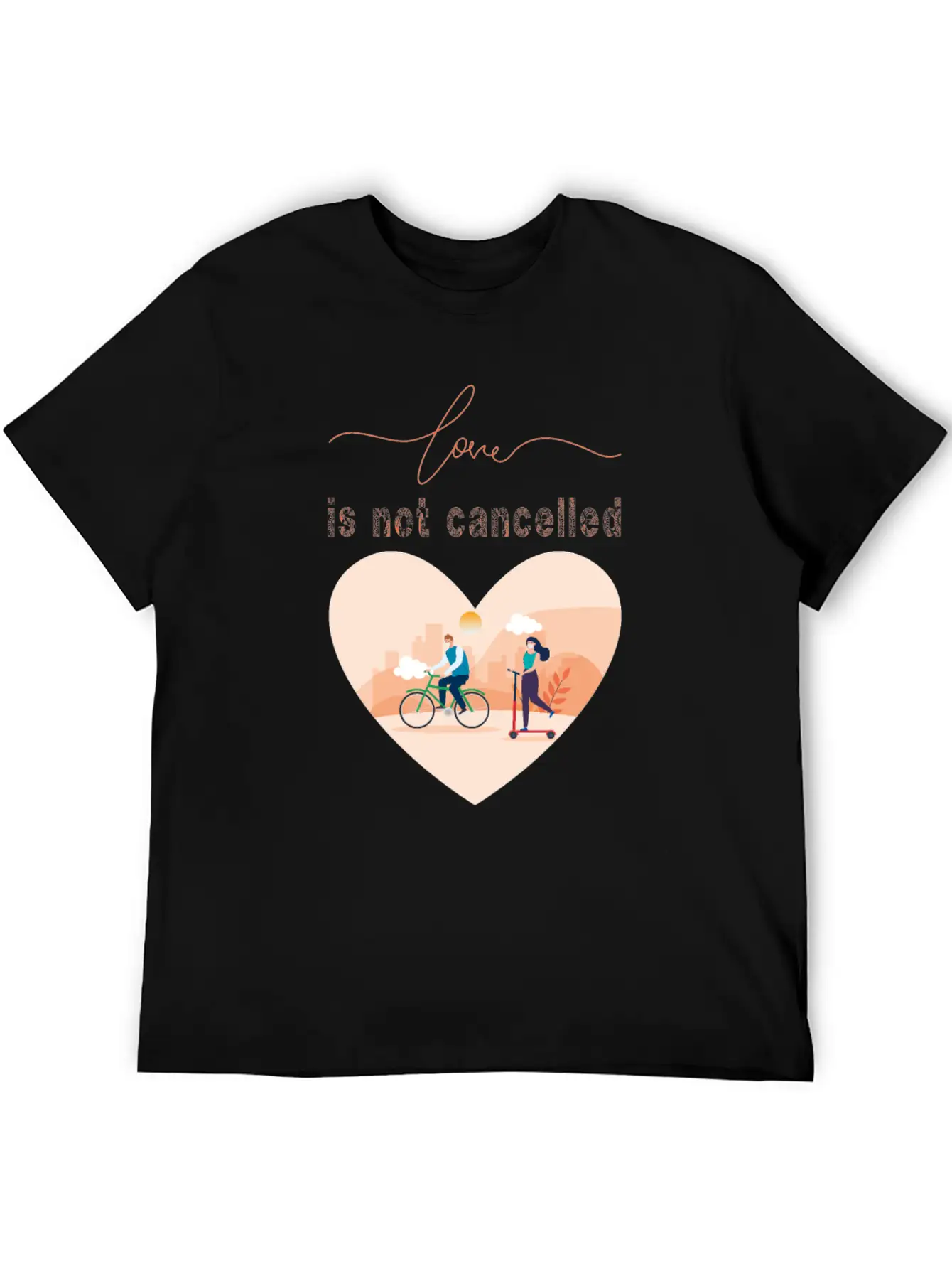 Love Is Not Cancelled, Minimal Design For Cyclists Classic Cotton Tee – Unisex Comfort For Any Season