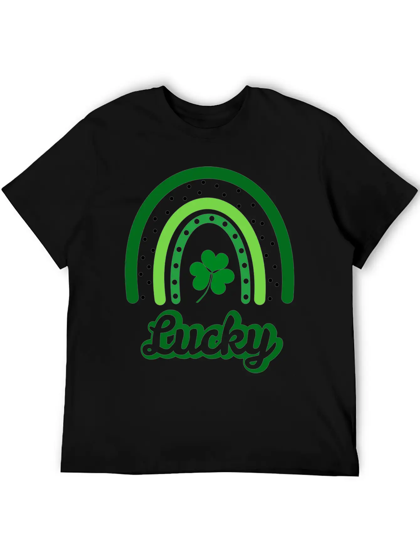 Lucky St. Patrick's Day Rainbow With Shamrock Leaf Unisex Cotton Tee – Relaxed Fit For Any Occasion