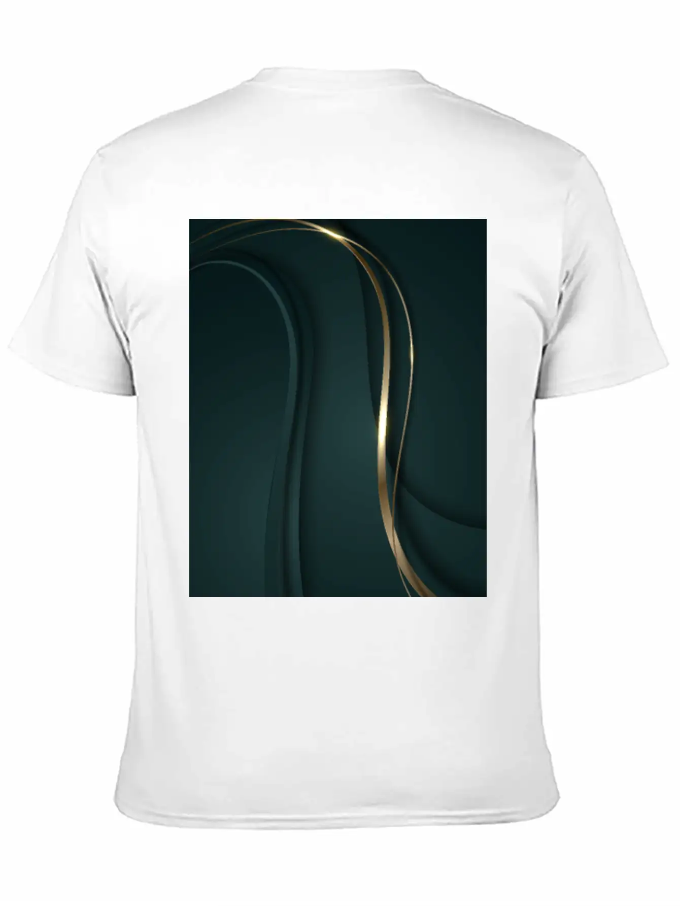 Luxury Elegant Metallic Green Wave Basic Graphic T-Shirt – Daily Comfort In Soft Cotton