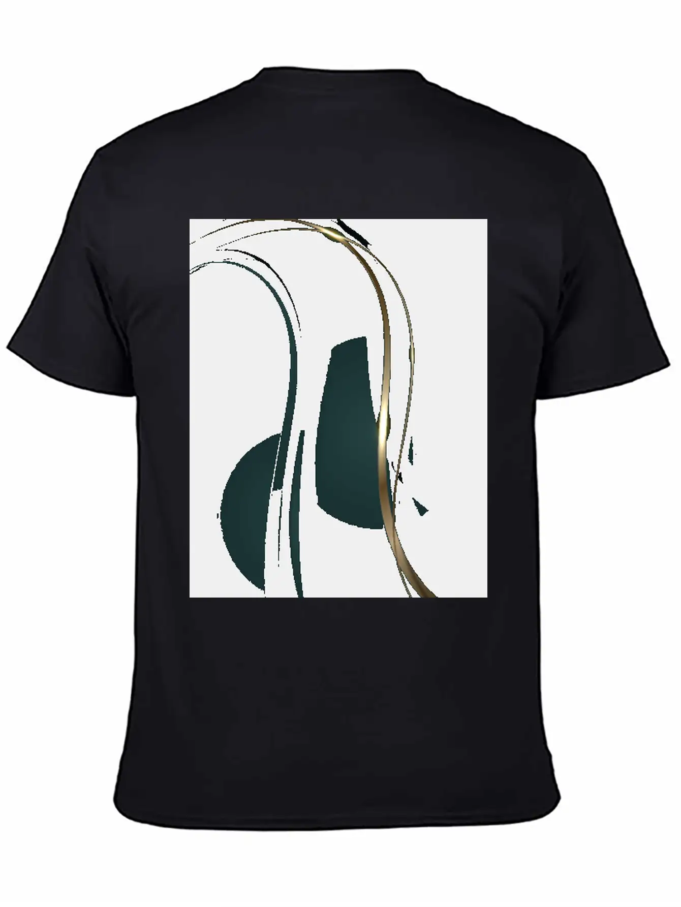 Luxury Elegant Metallic Green Wave Basic Graphic T-Shirt – Daily Comfort In Soft Cotton