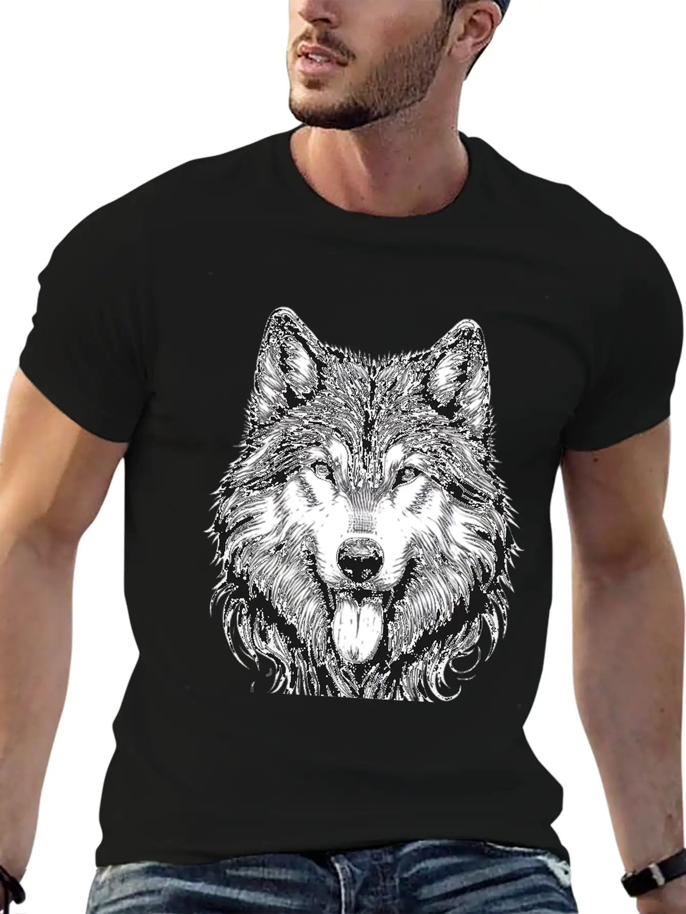Majestic Wolf #2 Basic Graphic T-Shirt – Daily Comfort In Soft Cotton