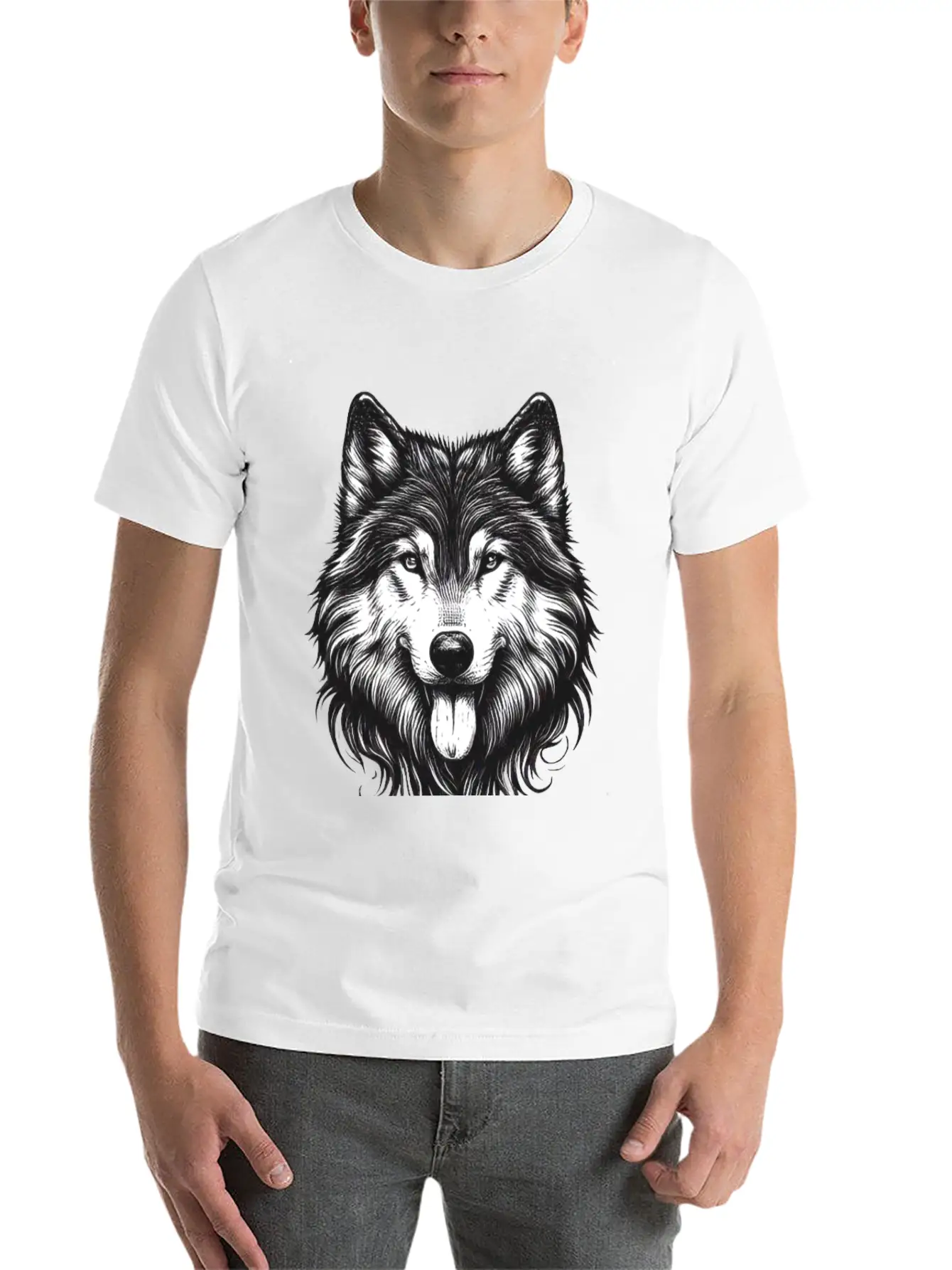 Majestic Wolf #2 Basic Graphic T-Shirt – Daily Comfort In Soft Cotton