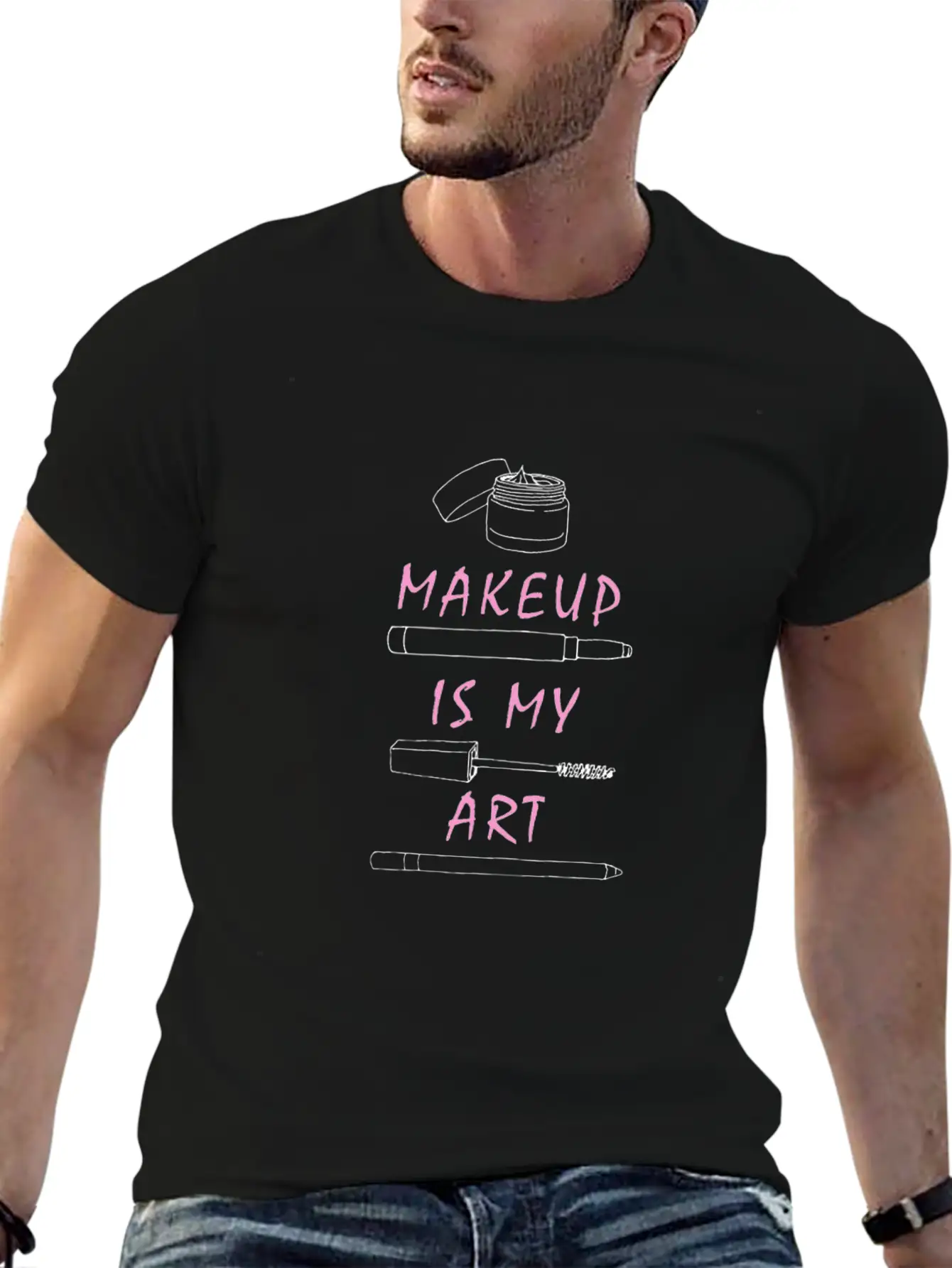 Makeup Hobby Shirt Basic Graphic T-Shirt – Daily Comfort In Soft Cotton