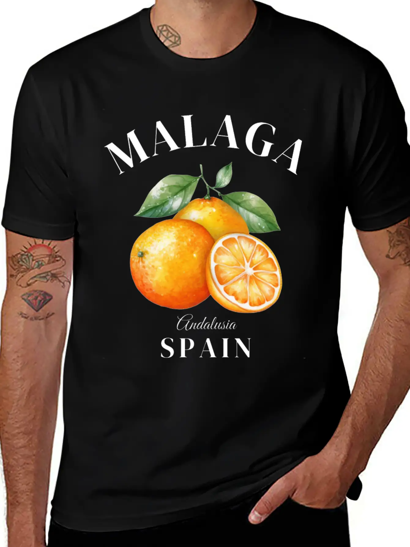 Malaga Spain Andalusia Retro Design Stylish Everyday T-Shirt – Unisex Basic Cotton Tee
