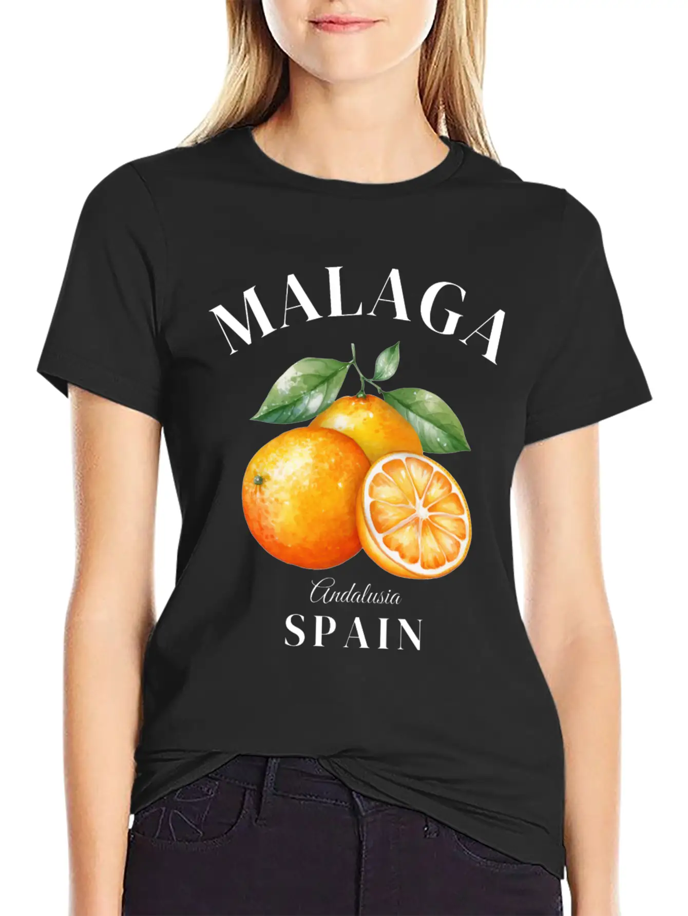 Malaga Spain Andalusia Retro Design Stylish Everyday T-Shirt – Unisex Basic Cotton Tee