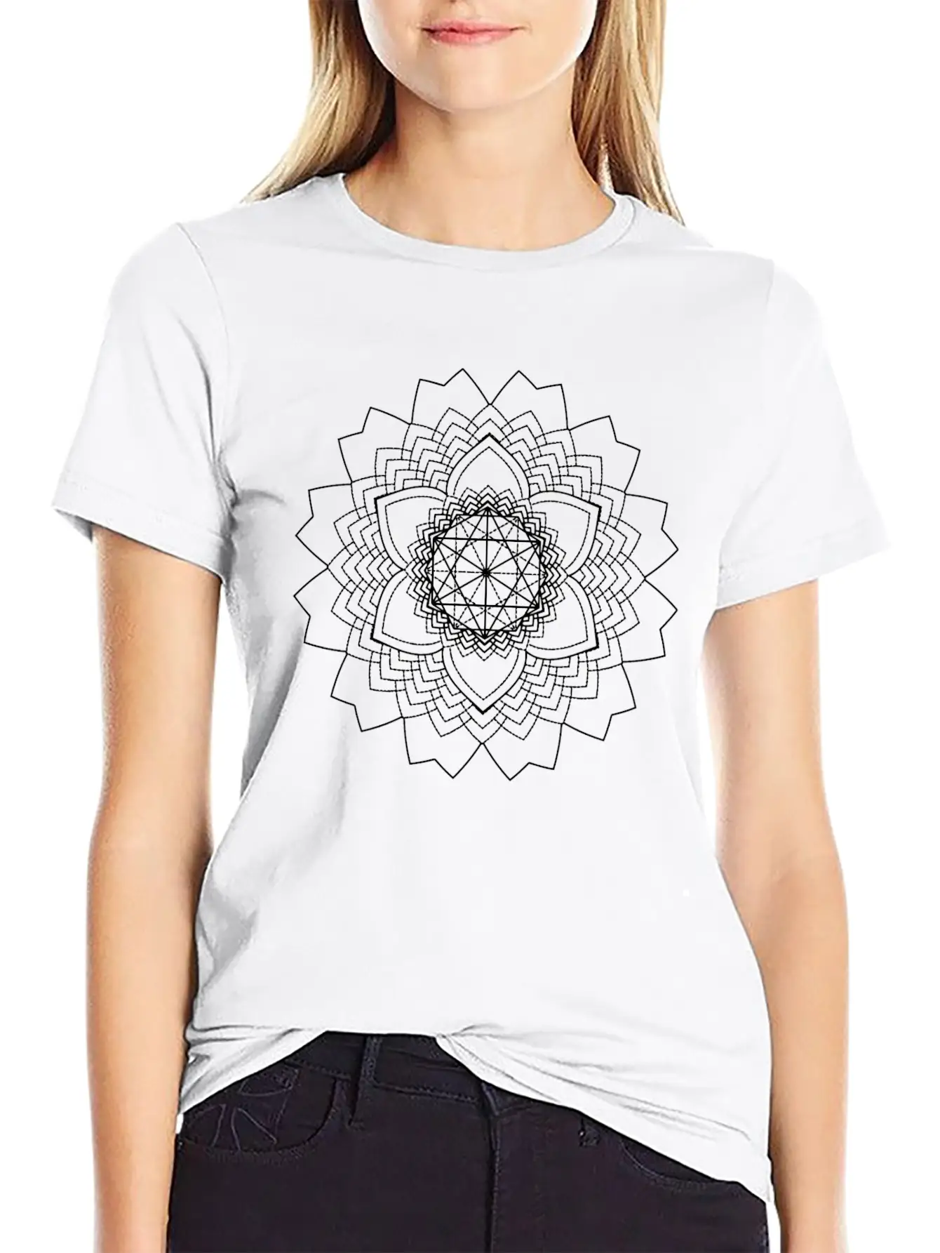 Mandala Oldschool MANDALA Ink Tattoo Newschool Mod Basic Graphic T-Shirt – Daily Comfort In Soft Cotton