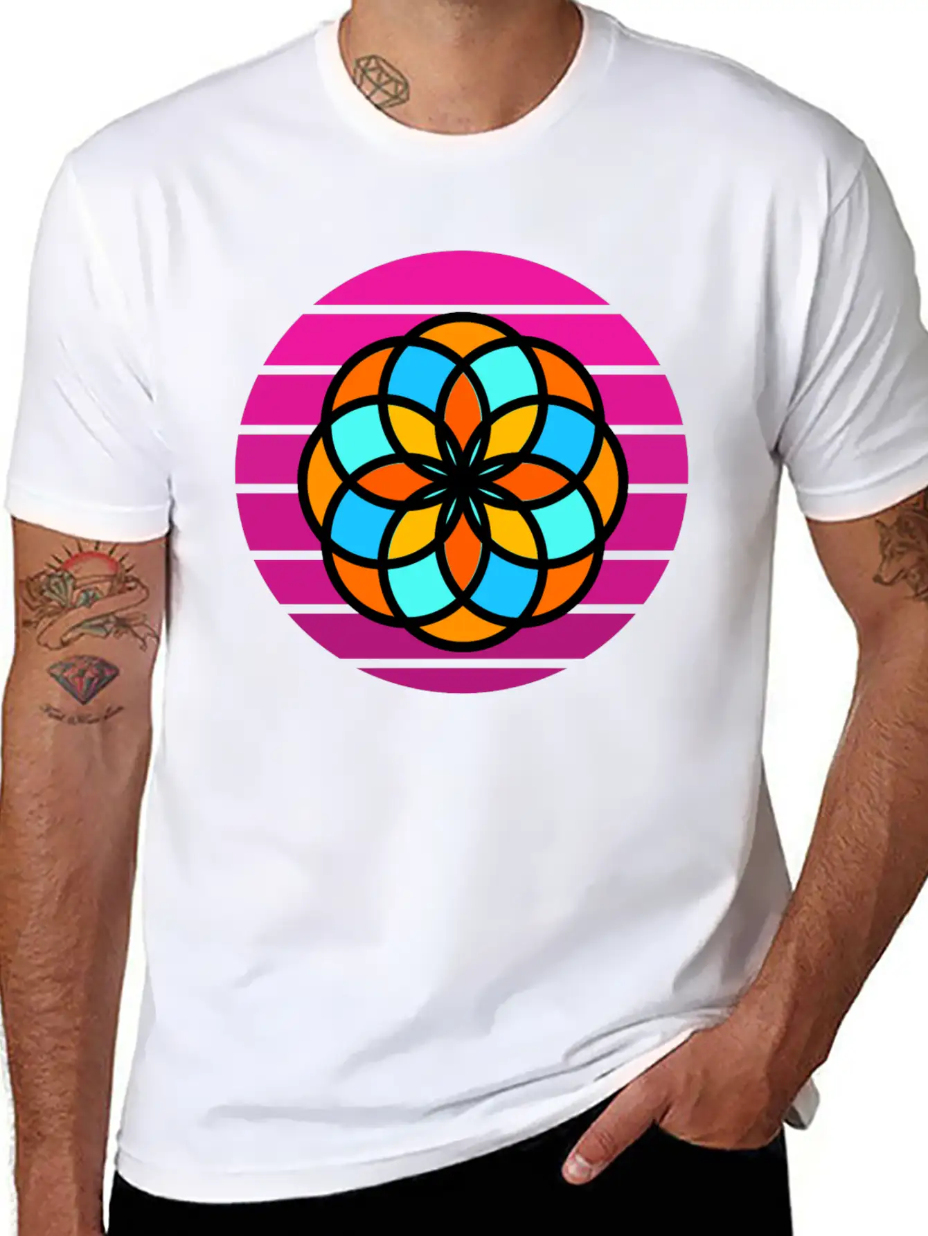 Mandala Sunset Stylish Everyday T-Shirt – Unisex Basic Cotton Tee