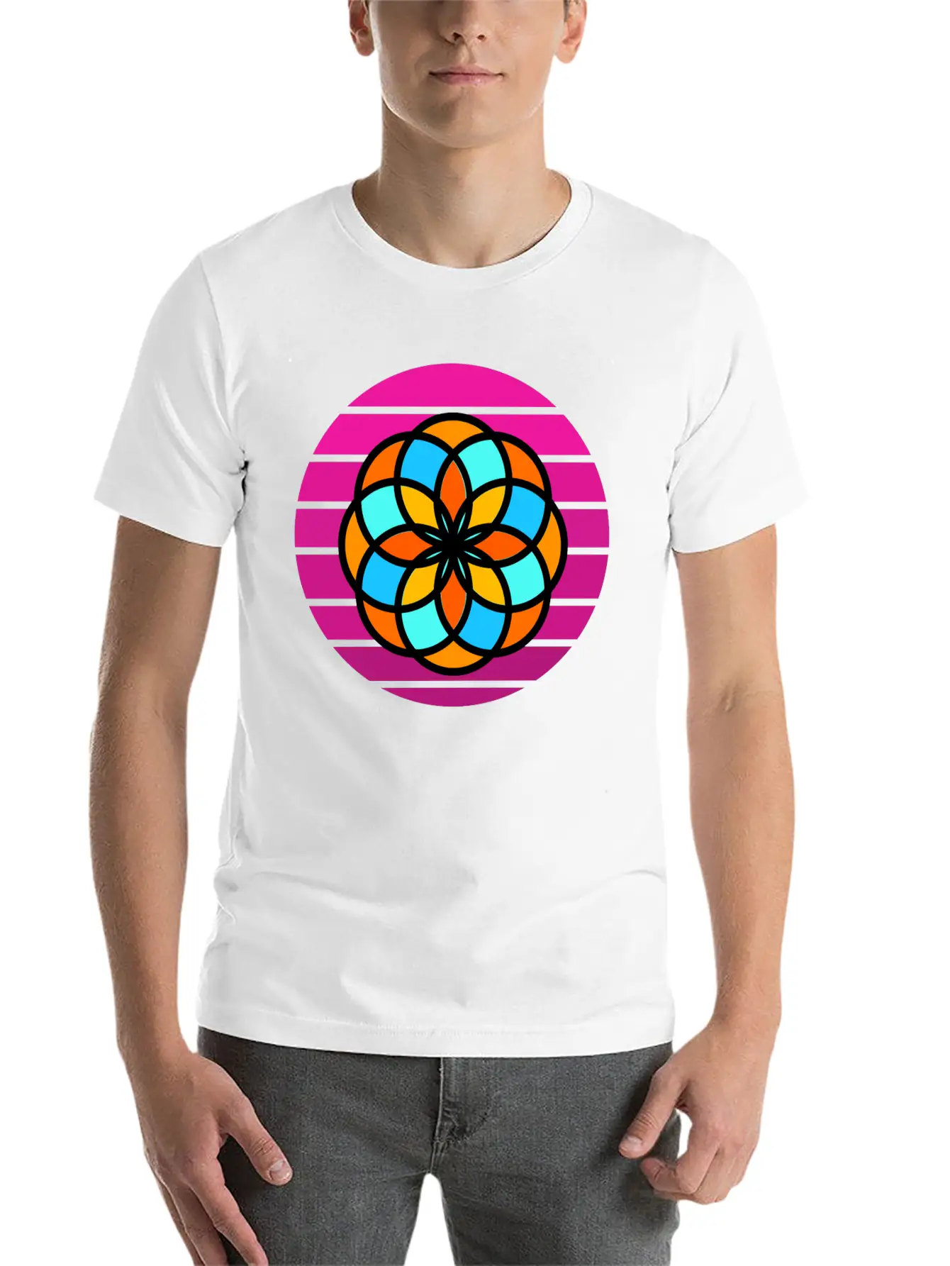 Mandala Sunset Stylish Everyday T-Shirt – Unisex Basic Cotton Tee
