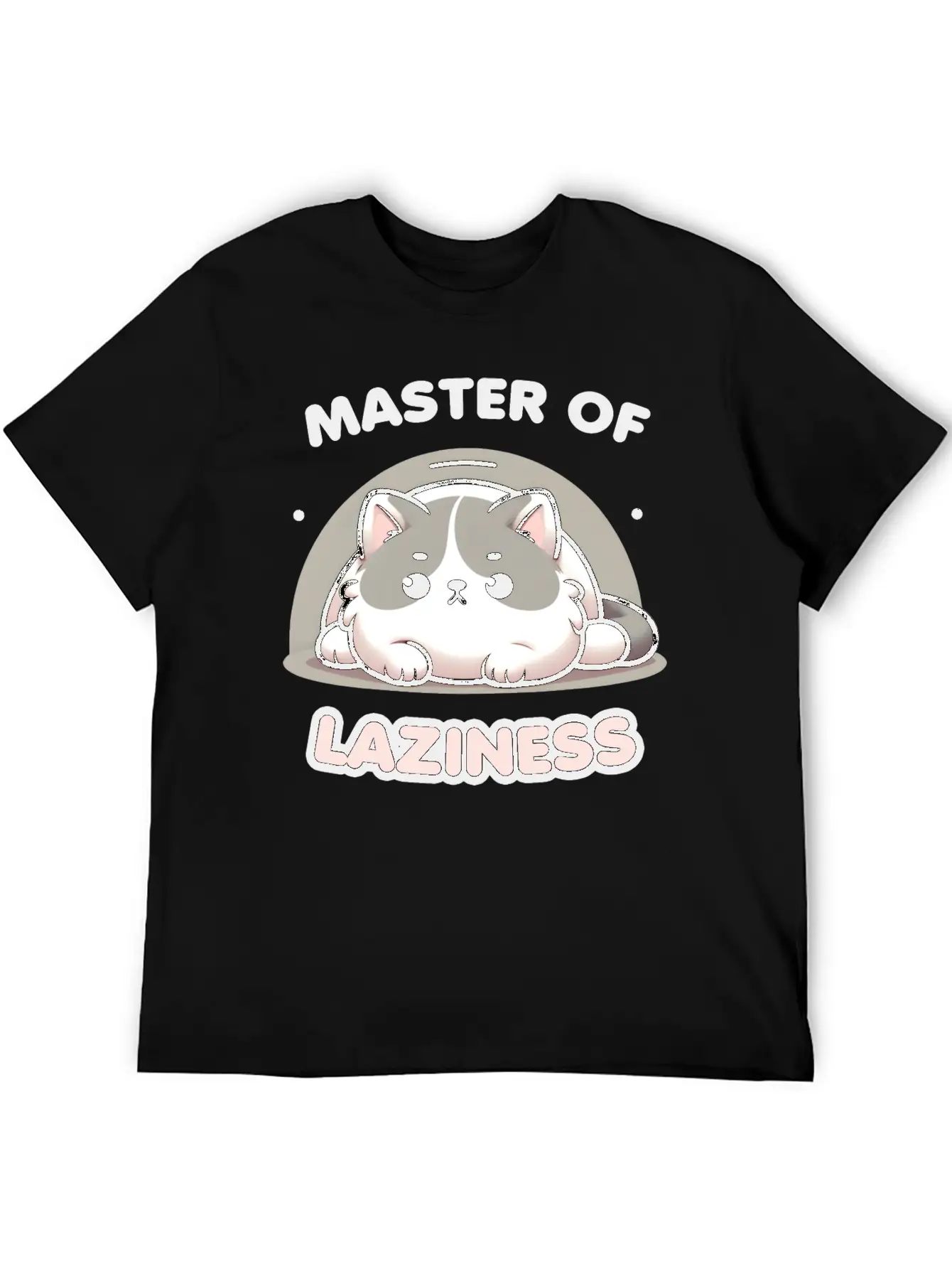 Master Of Laziness Funny Lazy Cat Stylish Everyday T-Shirt – Unisex Basic Cotton Tee