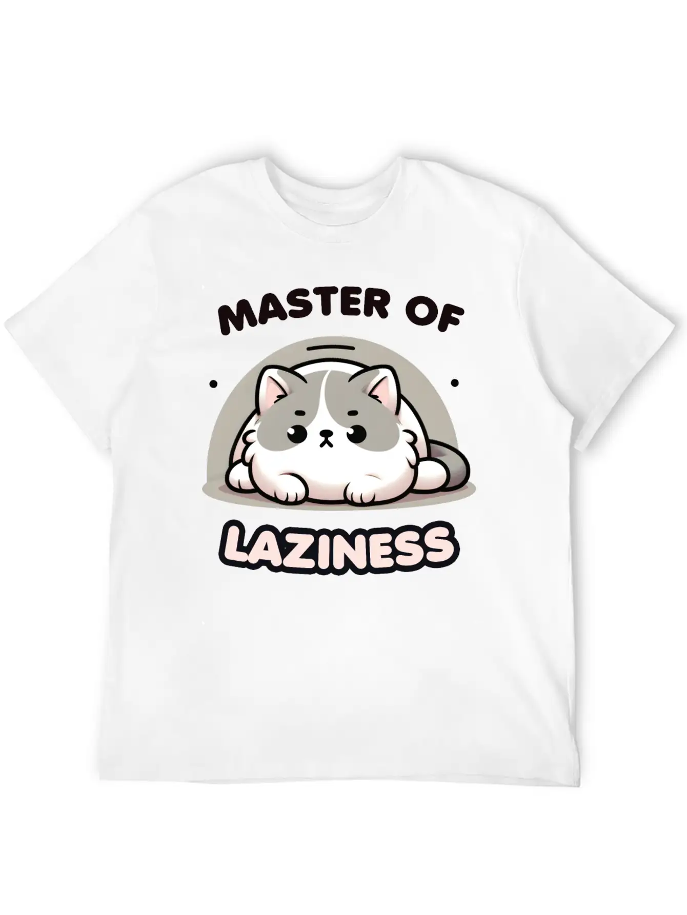 Master Of Laziness Funny Lazy Cat Stylish Everyday T-Shirt – Unisex Basic Cotton Tee
