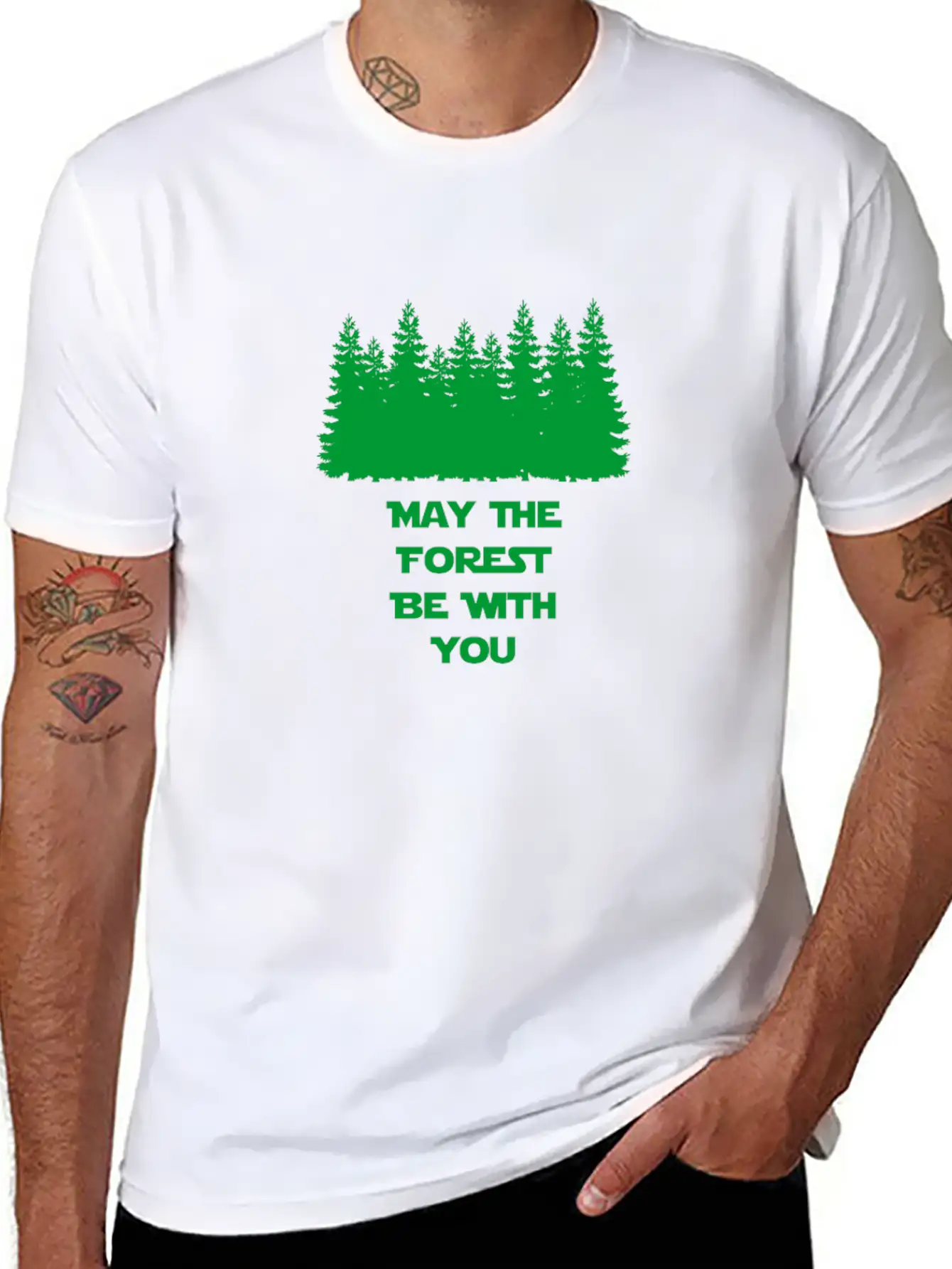 May The Forest Be With You Stylish Everyday T-Shirt – Unisex Basic Cotton Tee