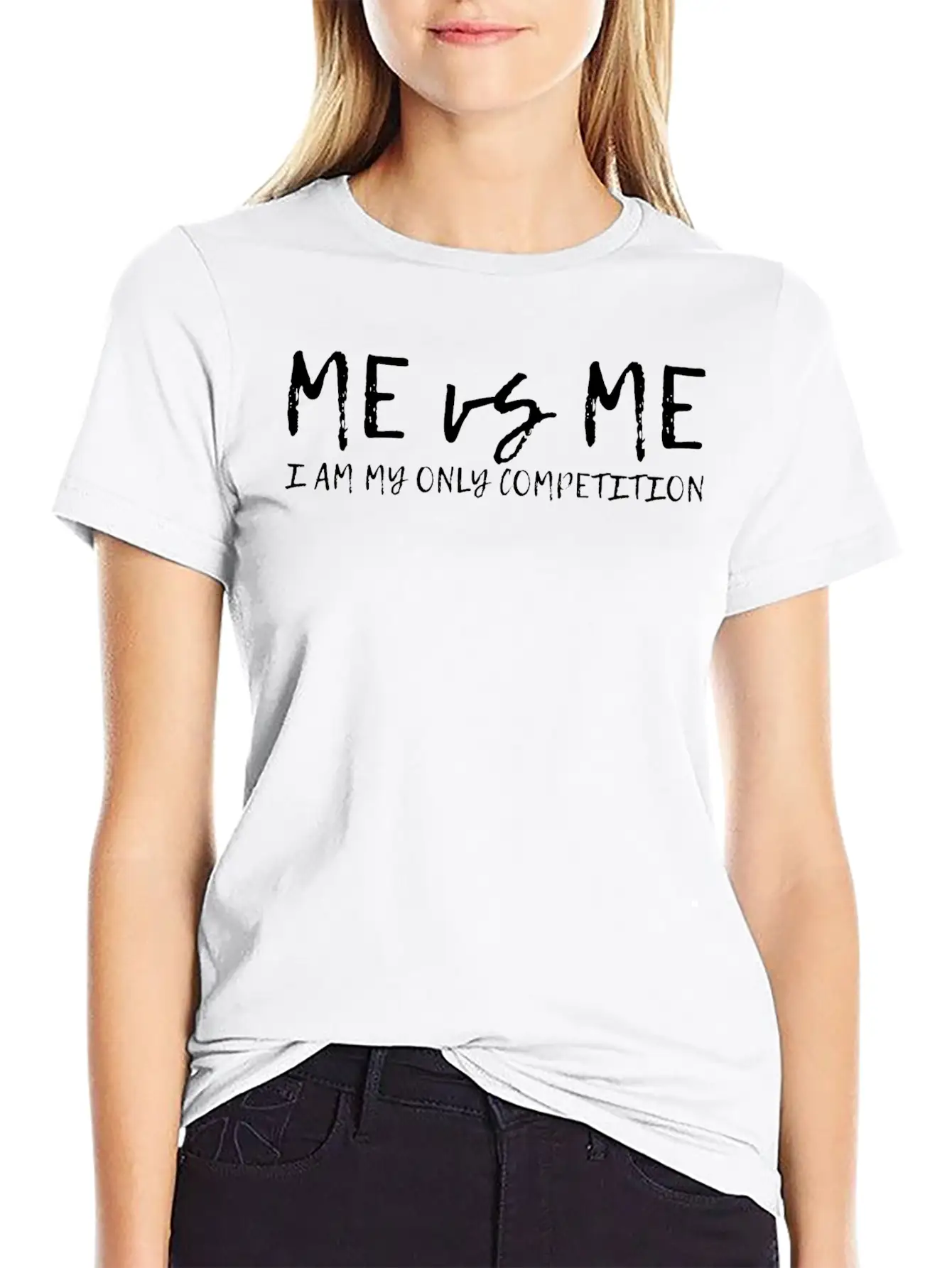 Me Vs Me, I Am My Only Competition 4 Basic Graphic T-Shirt – Daily Comfort In Soft Cotton
