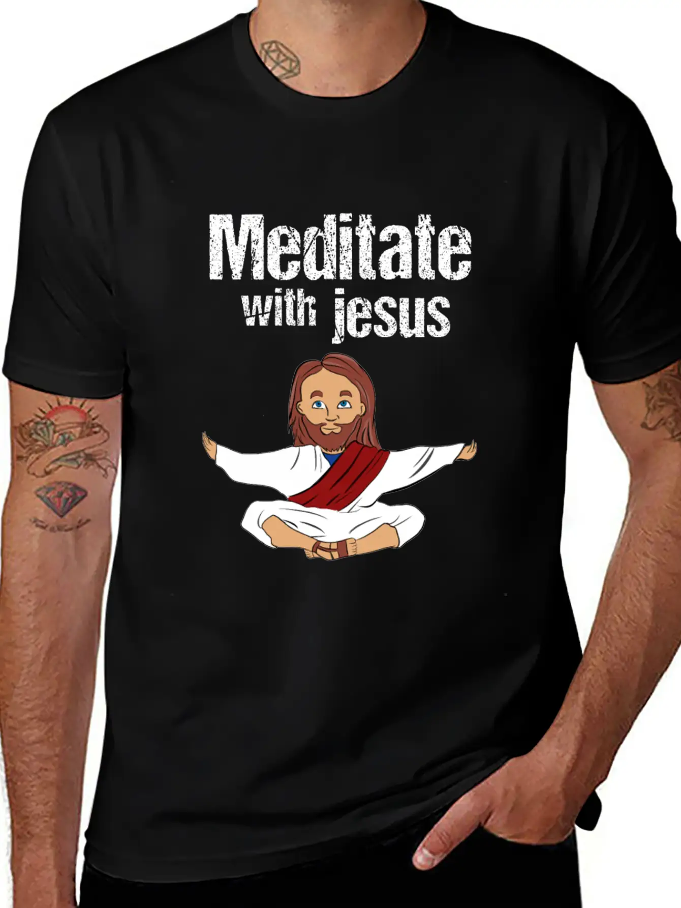 Meditate With Jesus Relaxed Everyday Tee – Lightweight And Durable Cotton