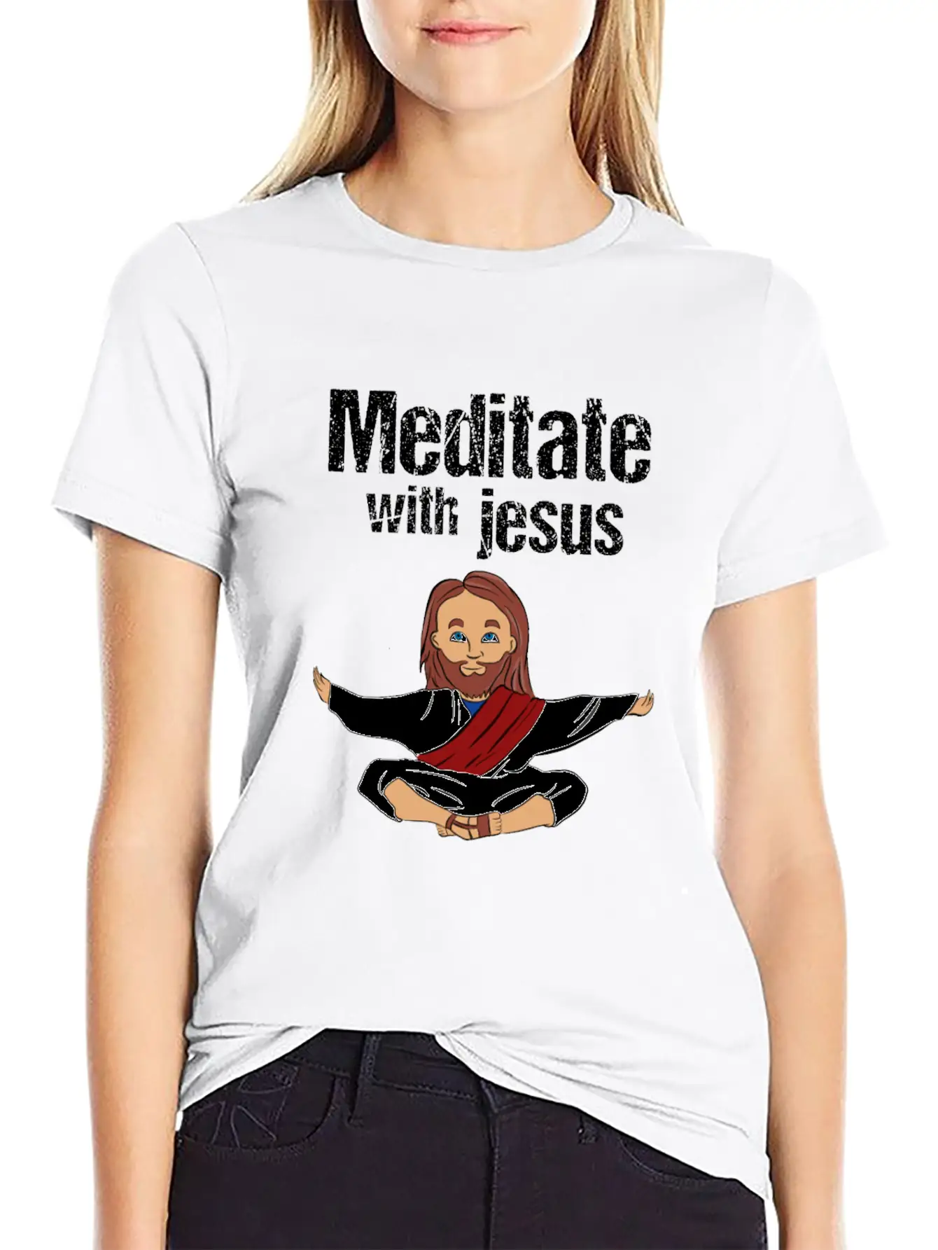 Meditate With Jesus Relaxed Everyday Tee – Lightweight And Durable Cotton