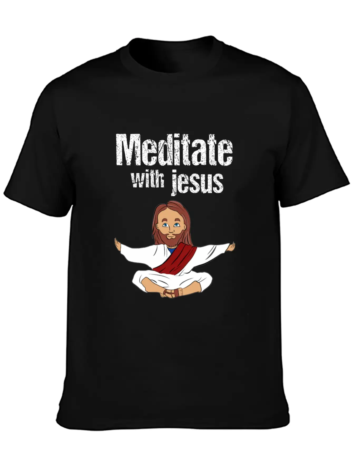 Meditate With Jesus Relaxed Everyday Tee – Lightweight And Durable Cotton