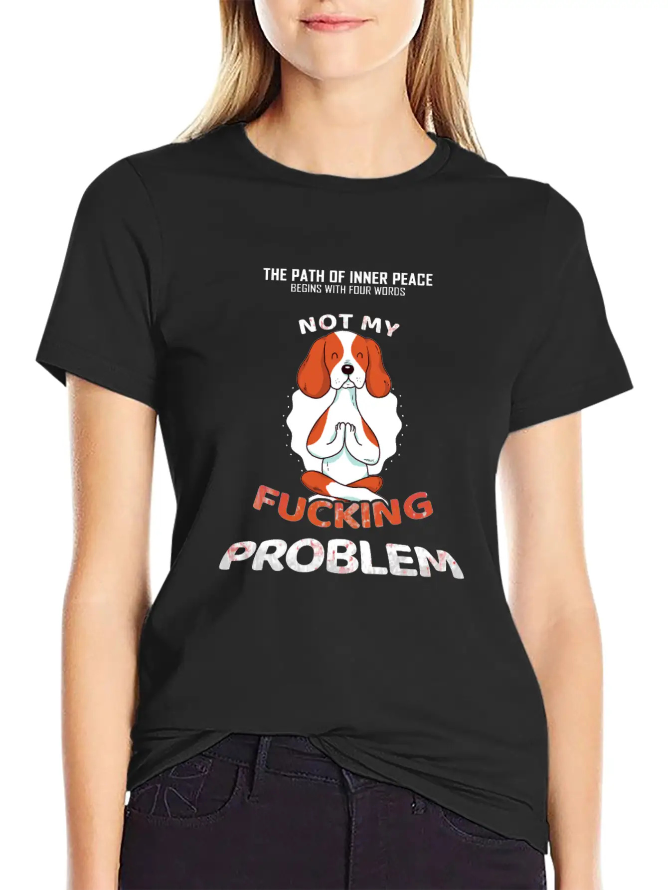 Meditation Yoga Dog - Path Of Inner Peace Basic Graphic T-Shirt – Daily Comfort In Soft Cotton
