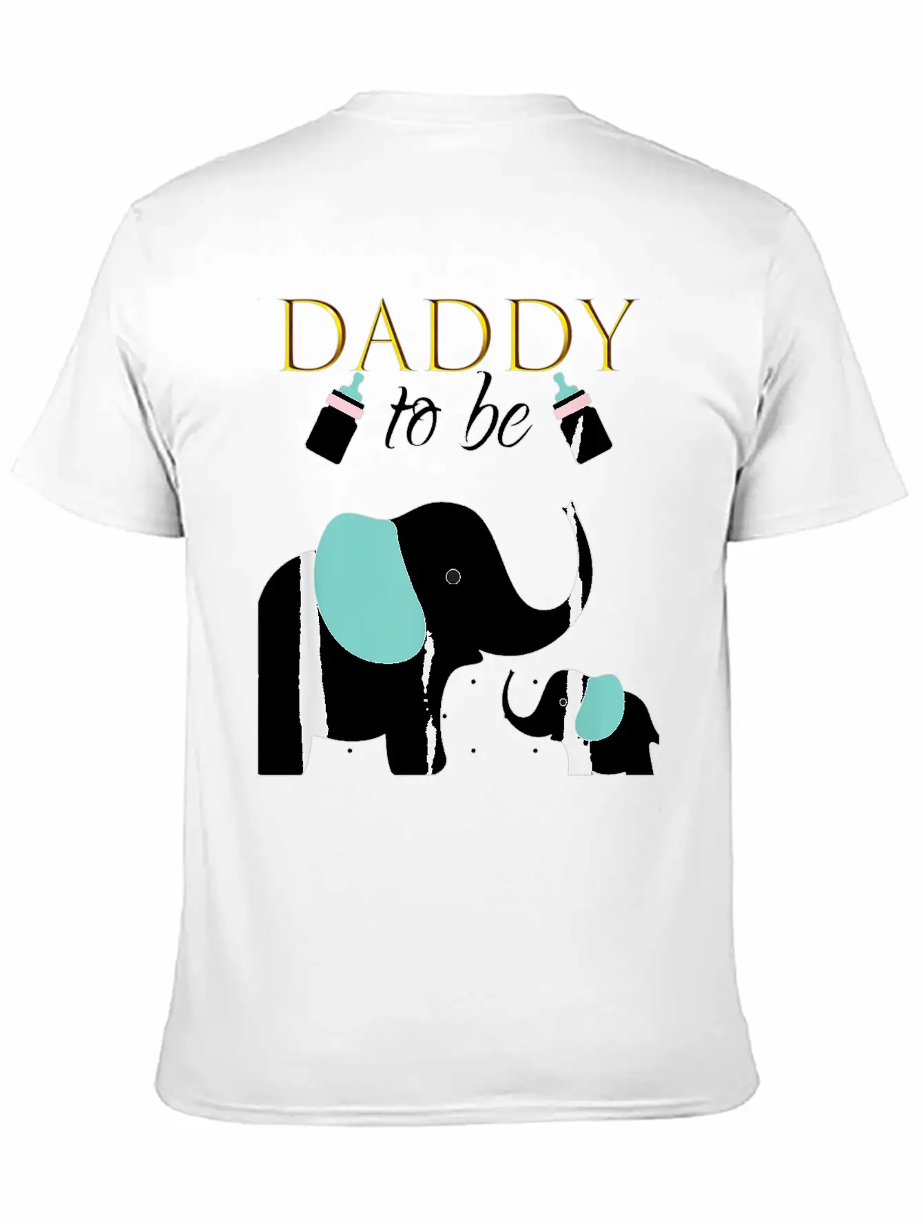 Mens Dad To Be Elephant Baby Shower For Boy Classic Crew Neck Graphic Tee – Everyday Minimal Look