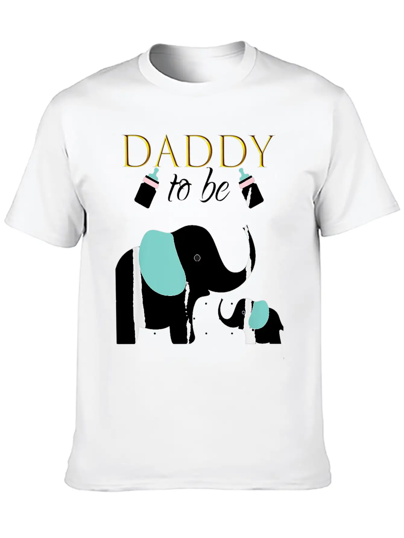 Mens Dad To Be Elephant Baby Shower For Boy Classic Crew Neck Graphic Tee – Everyday Minimal Look