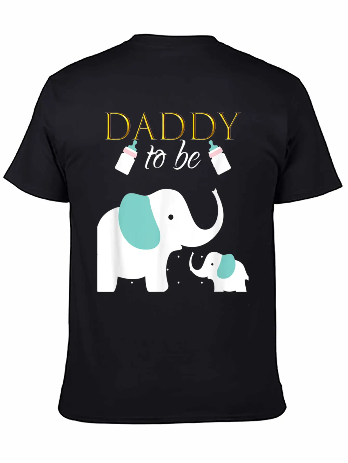 Mens Dad To Be Elephant Baby Shower For Boy Classic Crew Neck Graphic Tee – Everyday Minimal Look