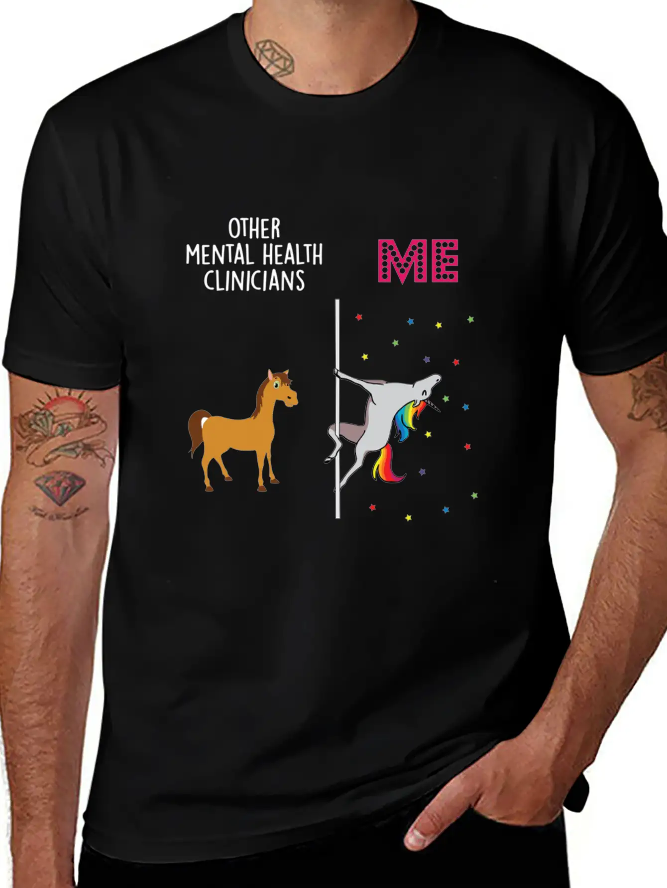 Mental Health Clinic Unicorn Others You Basic Graphic T-Shirt – Daily Comfort In Soft Cotton