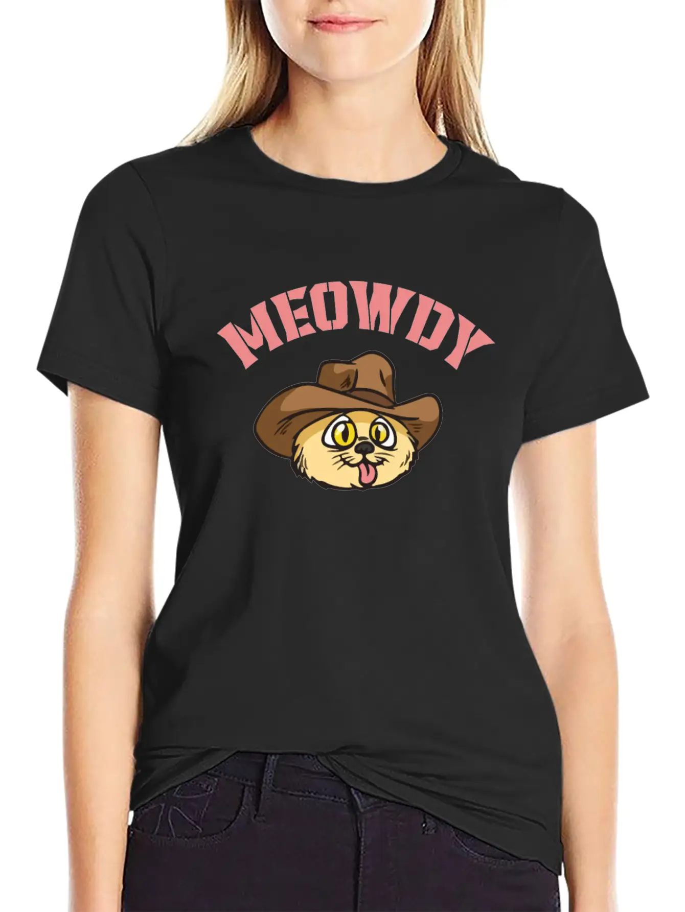 Meowdy - Funny Mashup Between Meow And Howdy - Cat Classic Cotton Tee – Unisex Comfort For Any Season