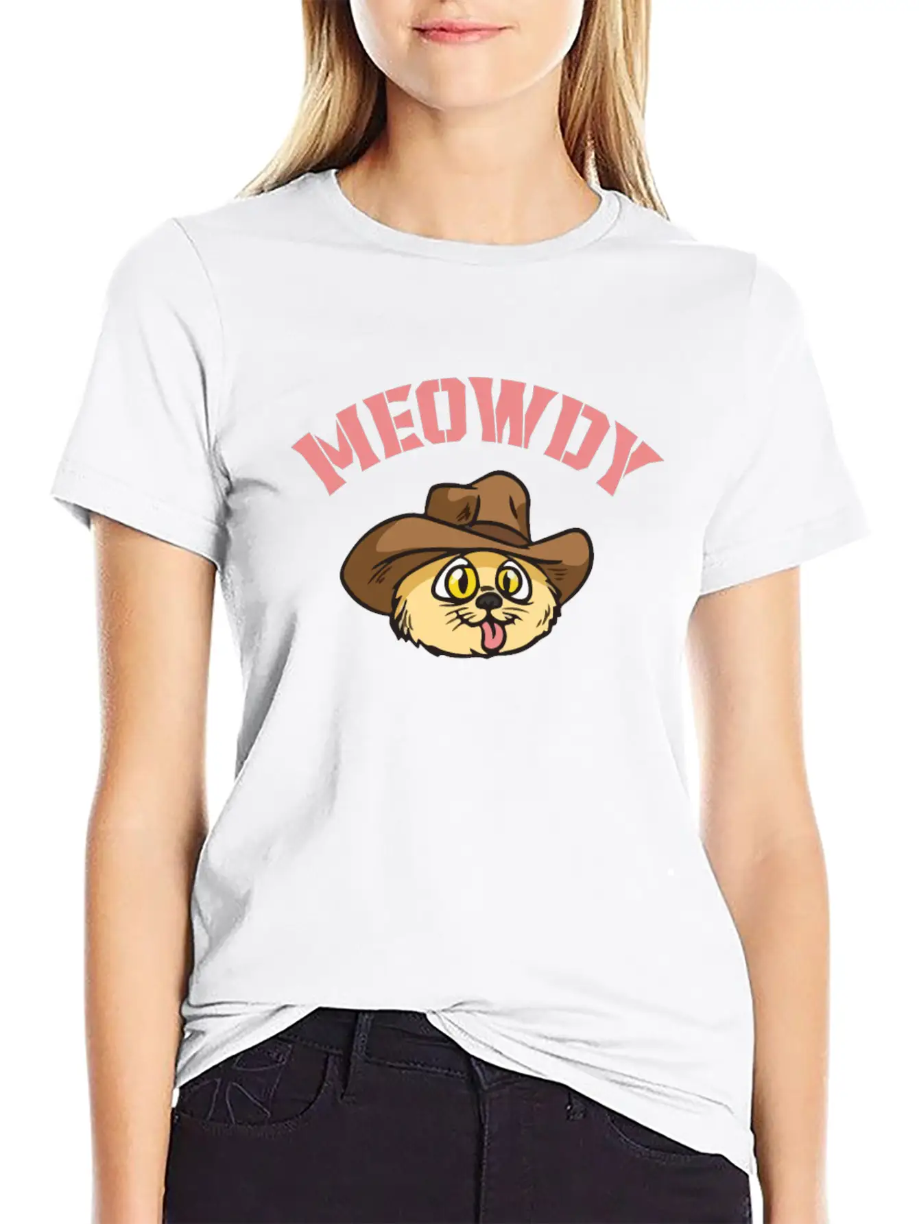 Meowdy - Funny Mashup Between Meow And Howdy - Cat Classic Cotton Tee – Unisex Comfort For Any Season