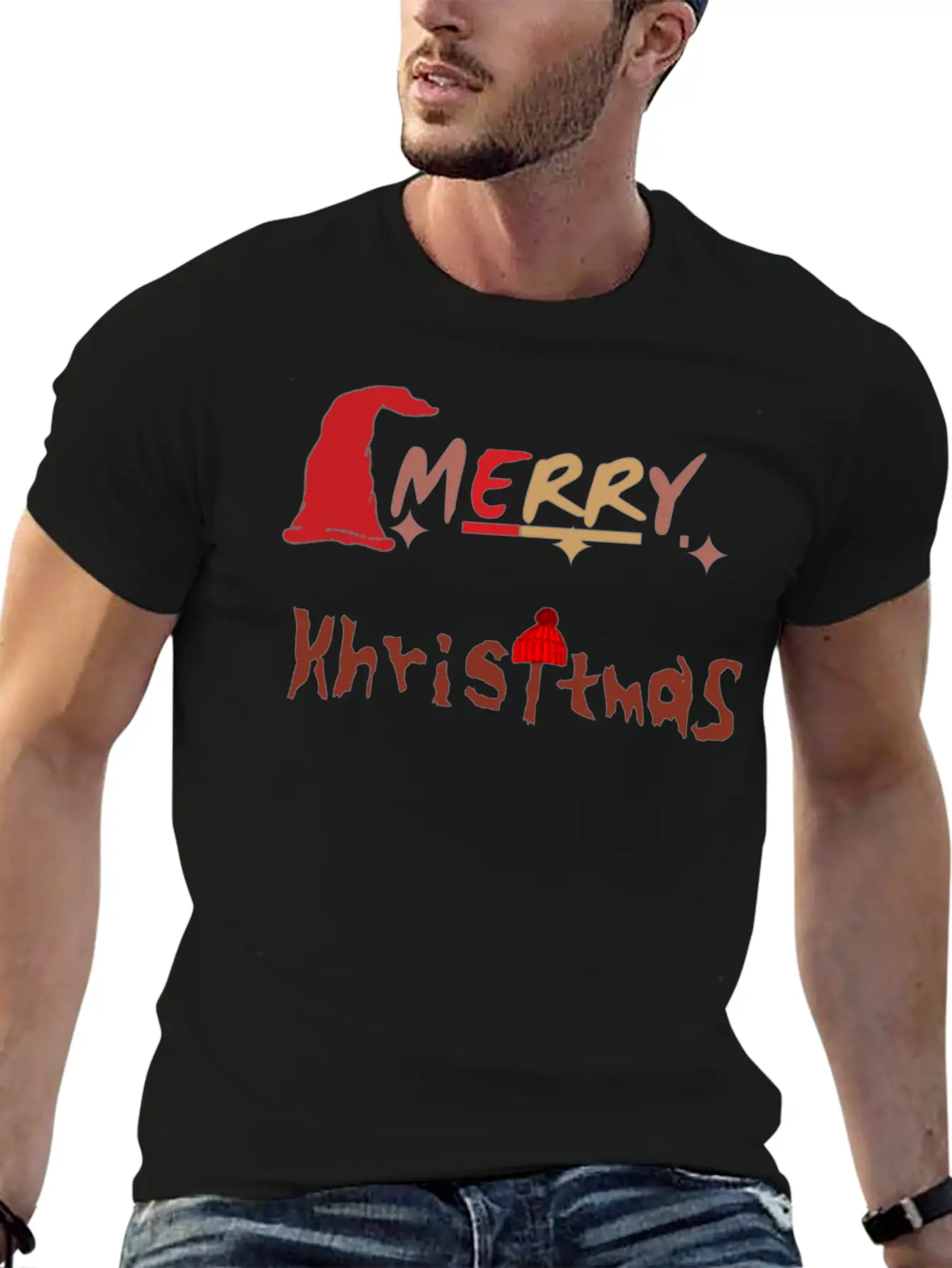 Merry Chritmas Day Breathable Graphic T-Shirt – Perfect For Casual Days