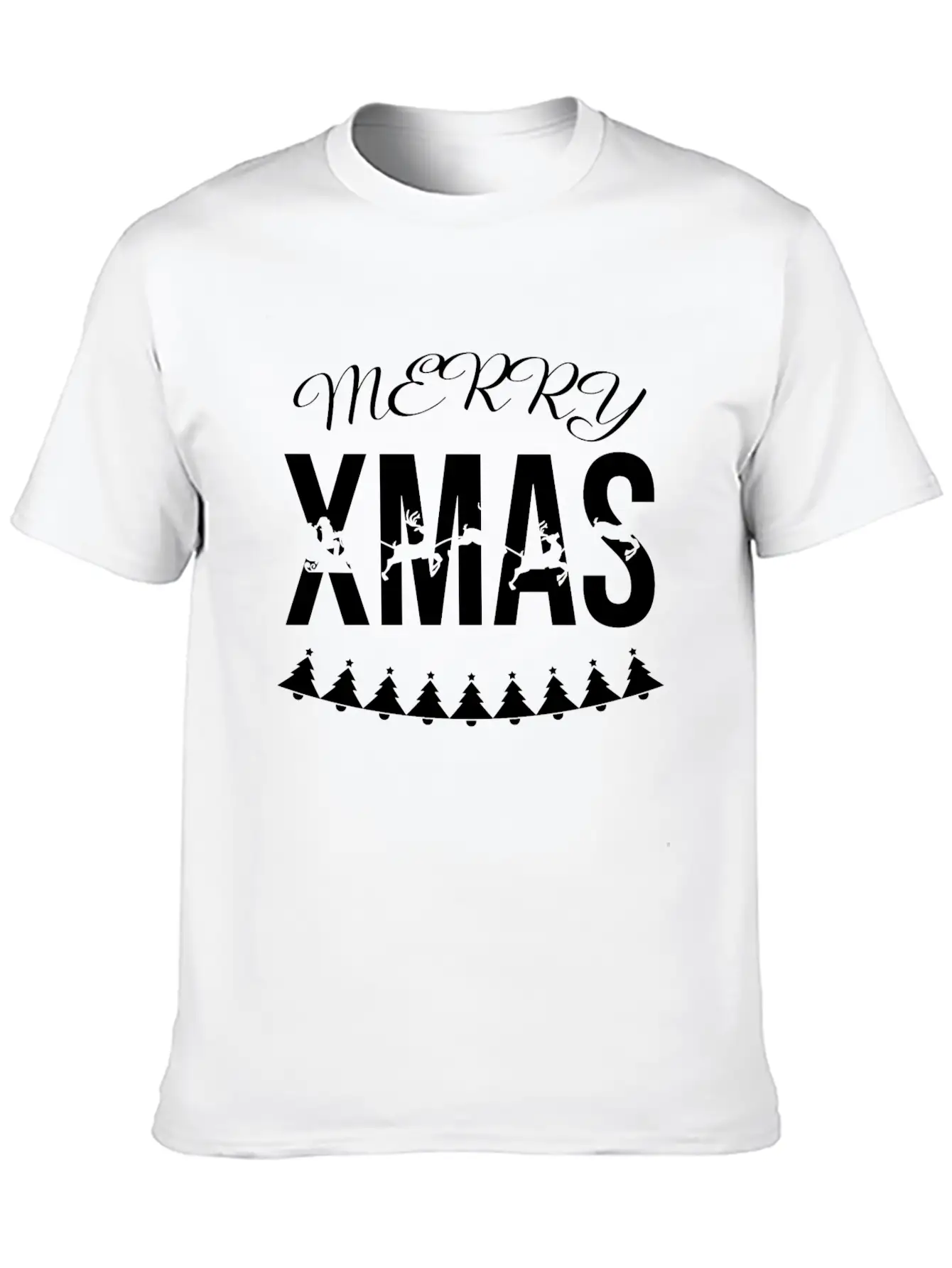 MERRY XMAX - Reindeer Sleigh (b) Casual Graphic T-Shirt – Simple And Comfortable Daily Wear