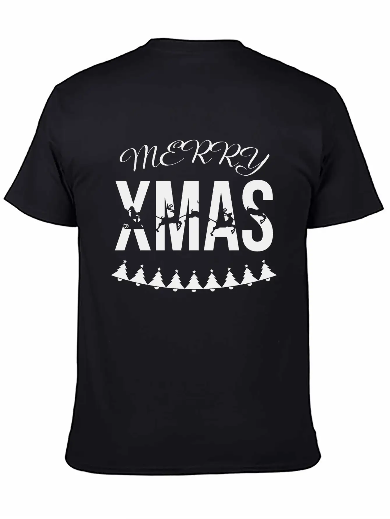 MERRY XMAX - Reindeer Sleigh (b) Casual Graphic T-Shirt – Simple And Comfortable Daily Wear