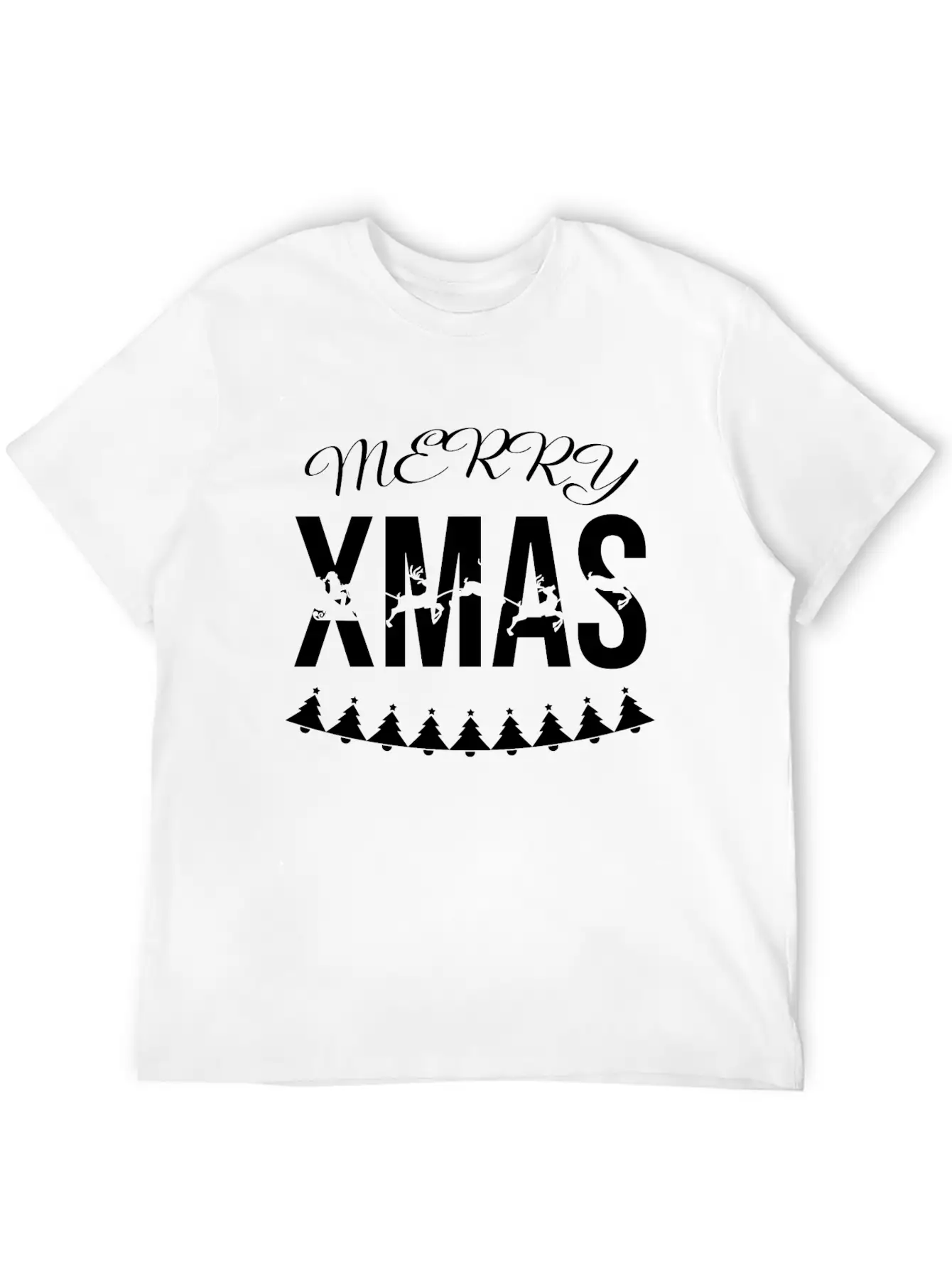 MERRY XMAX - Reindeer Sleigh (b) Casual Graphic T-Shirt – Simple And Comfortable Daily Wear