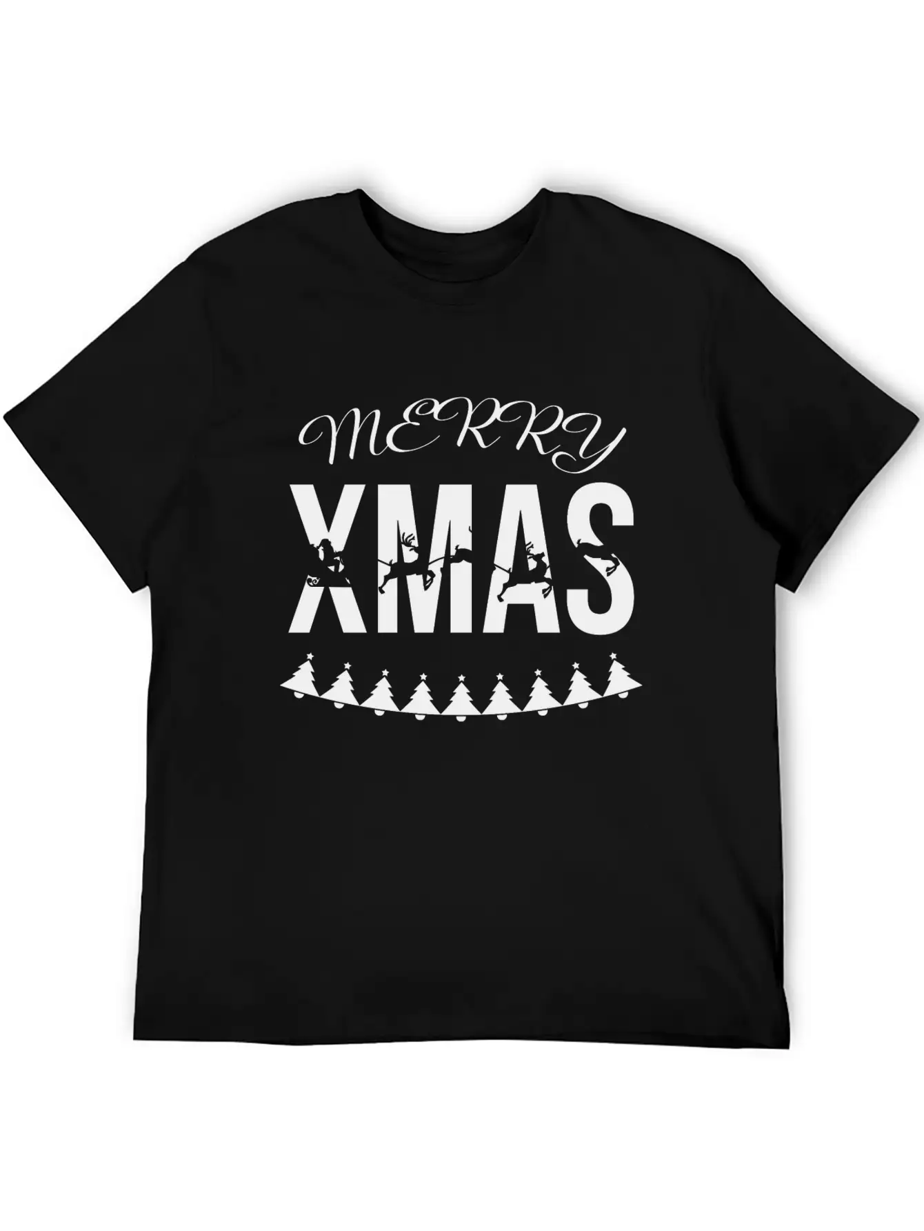 MERRY XMAX - Reindeer Sleigh (b) Casual Graphic T-Shirt – Simple And Comfortable Daily Wear