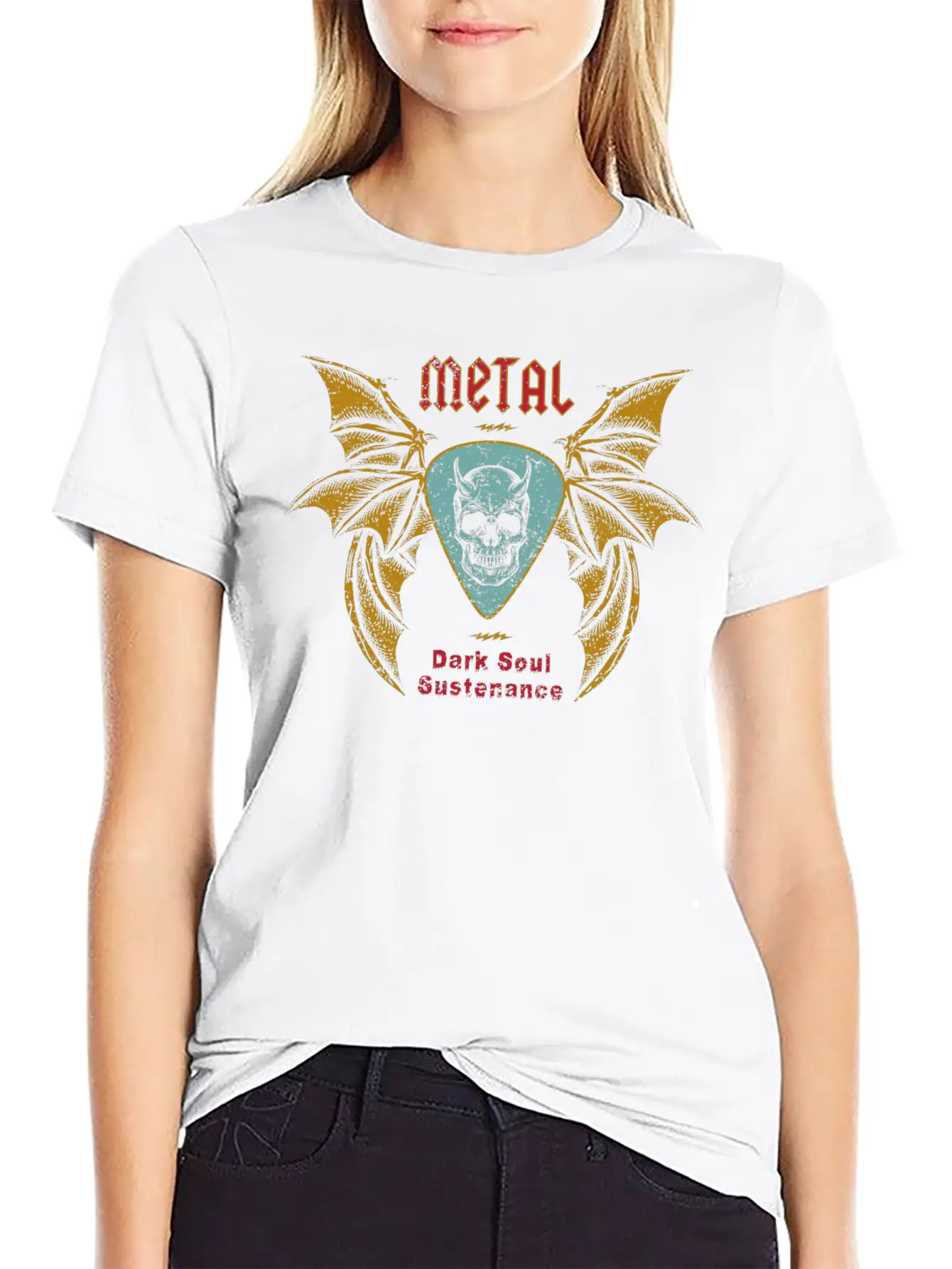 Metal - Dark Soul Sustenance - Heavy Metal Rock Mu Stylish Everyday T-Shirt – Unisex Basic Cotton Tee
