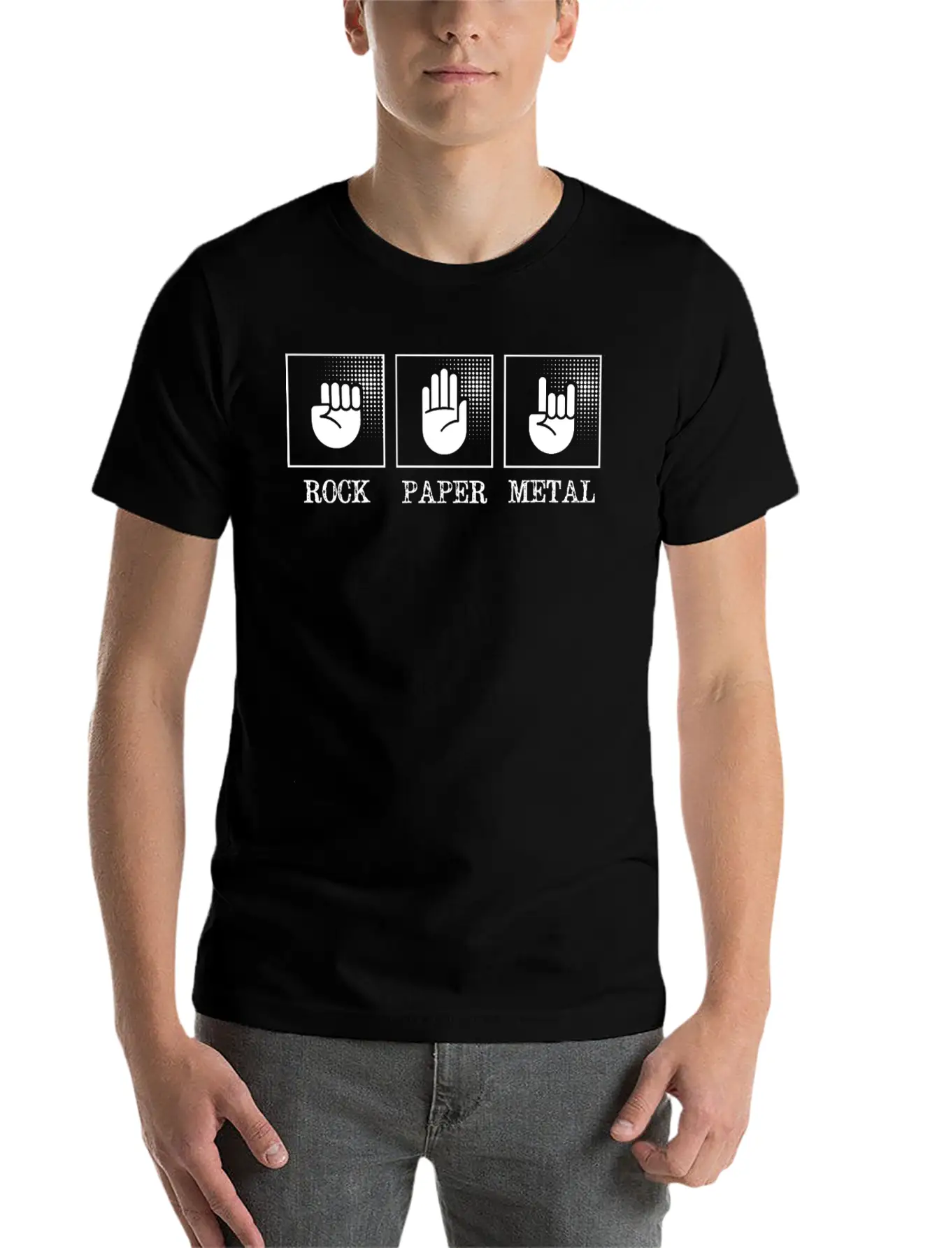 Metal Fan, Rock Paper Metal Music Basic Graphic T-Shirt – Daily Comfort In Soft Cotton