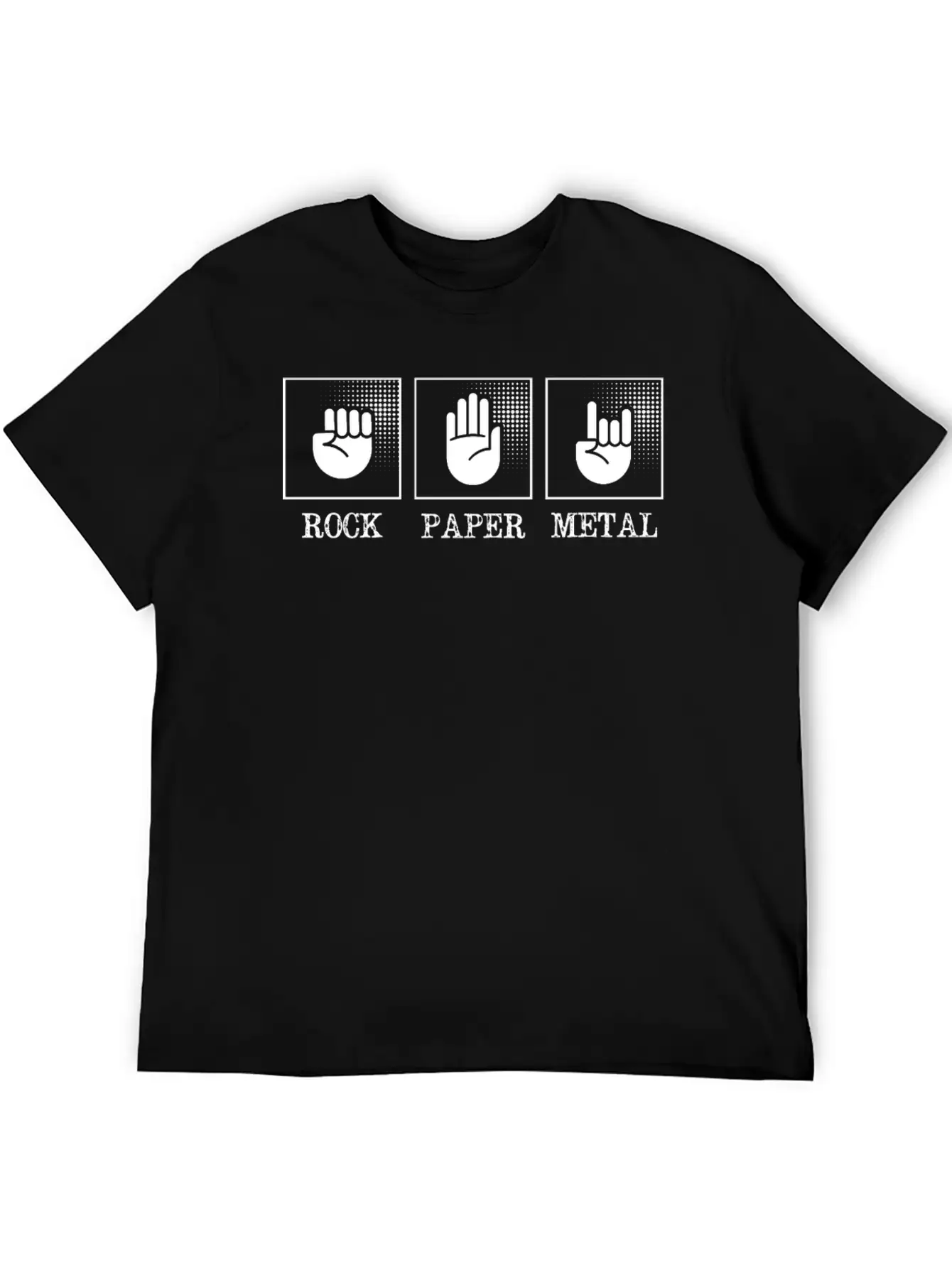 Metal Fan, Rock Paper Metal Music Basic Graphic T-Shirt – Daily Comfort In Soft Cotton