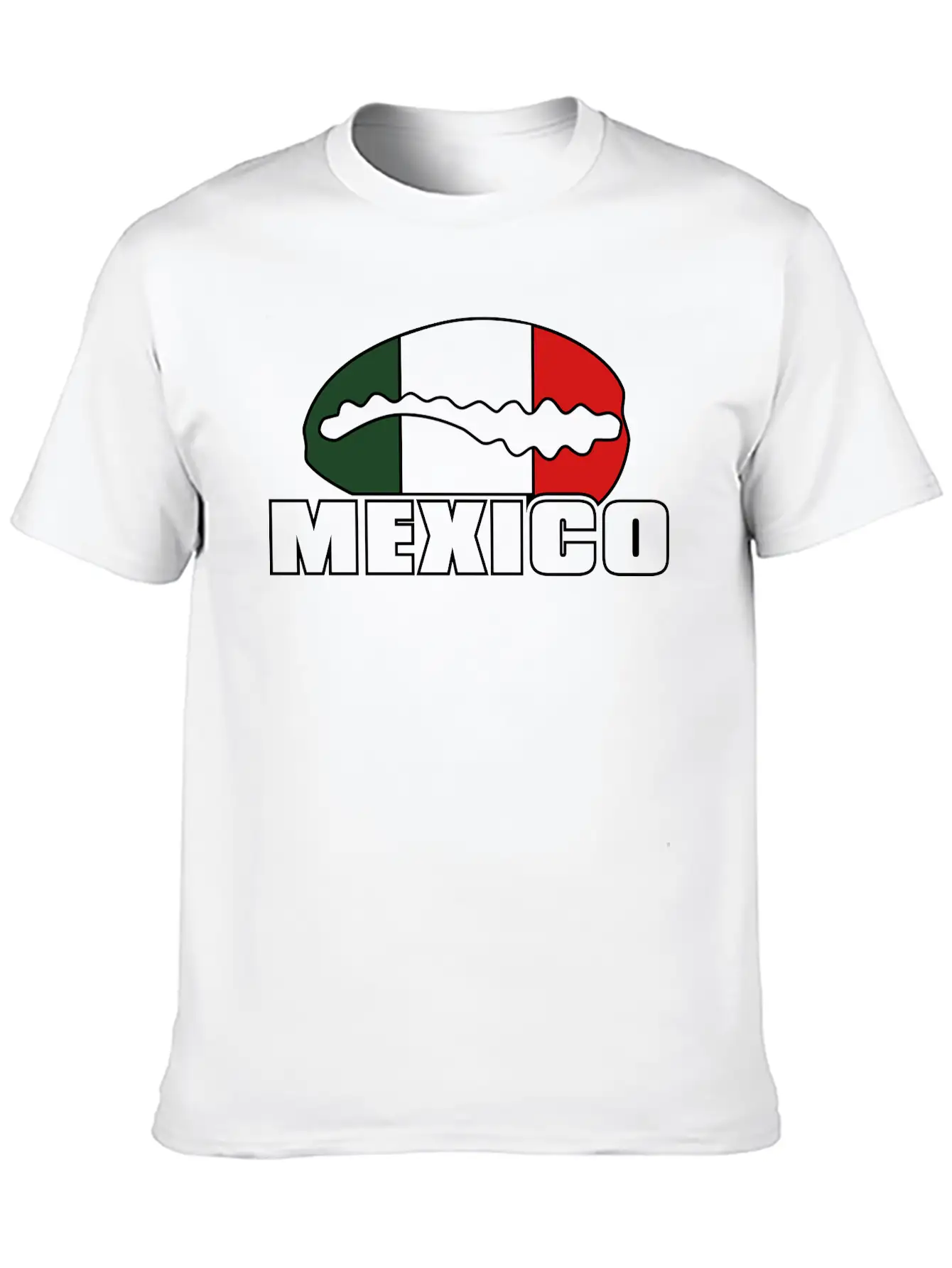 Mexico Flag In Cowrie Basic Graphic T-Shirt – Daily Comfort In Soft Cotton