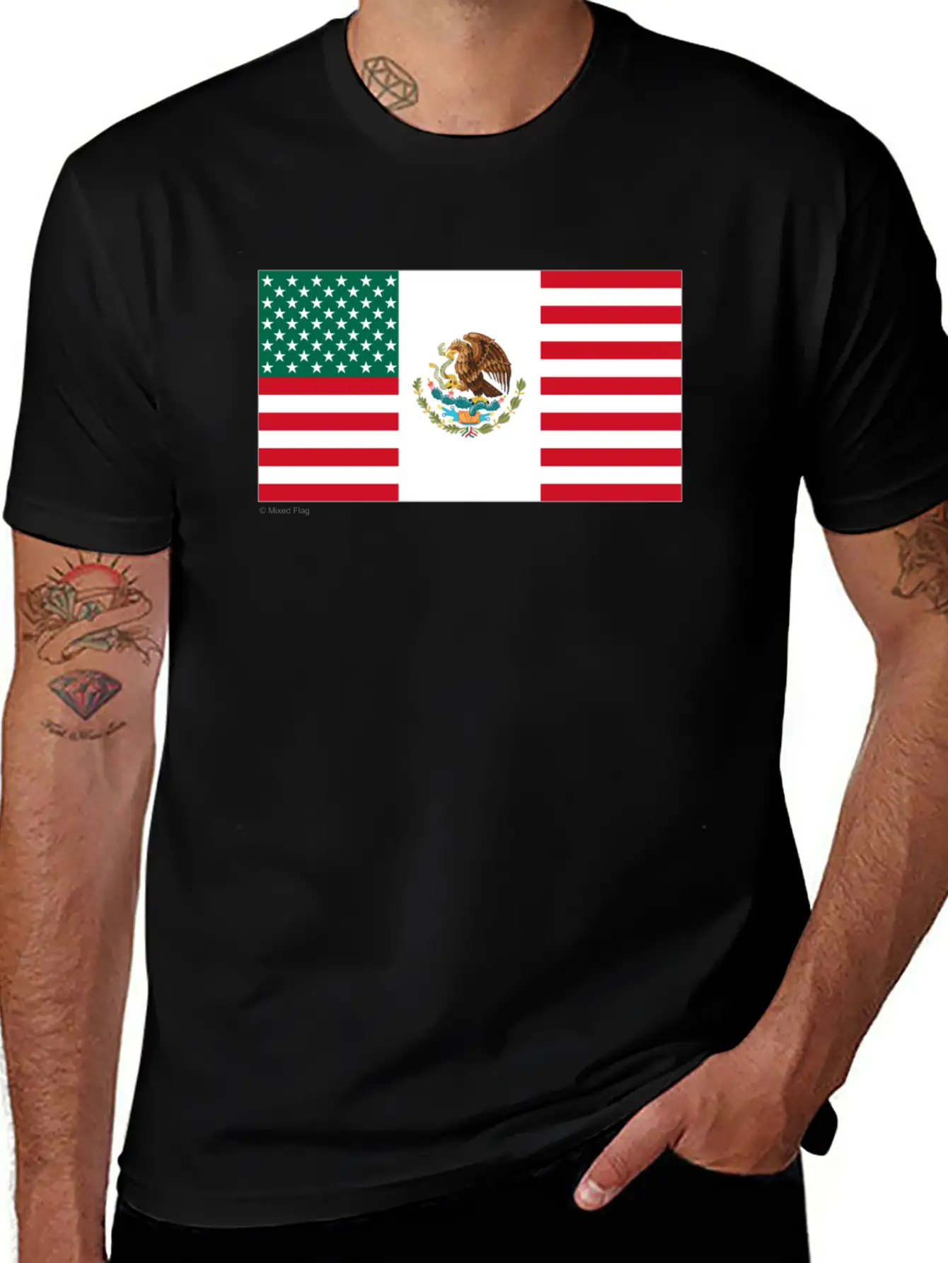 Mexico USA Flag Relaxed Everyday Tee – Lightweight And Durable Cotton